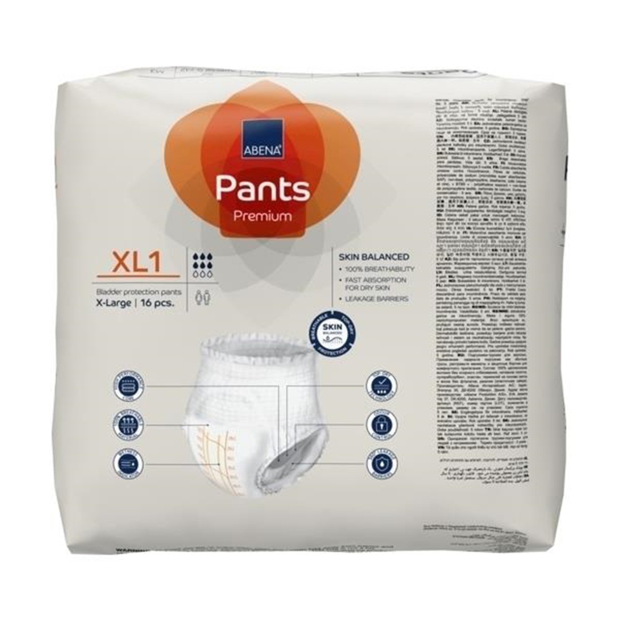 Abena North America 1000021328 - Abena® Premium Pants XL1 Incontinence Brief, X-Large - 16/Pack, 96/Case