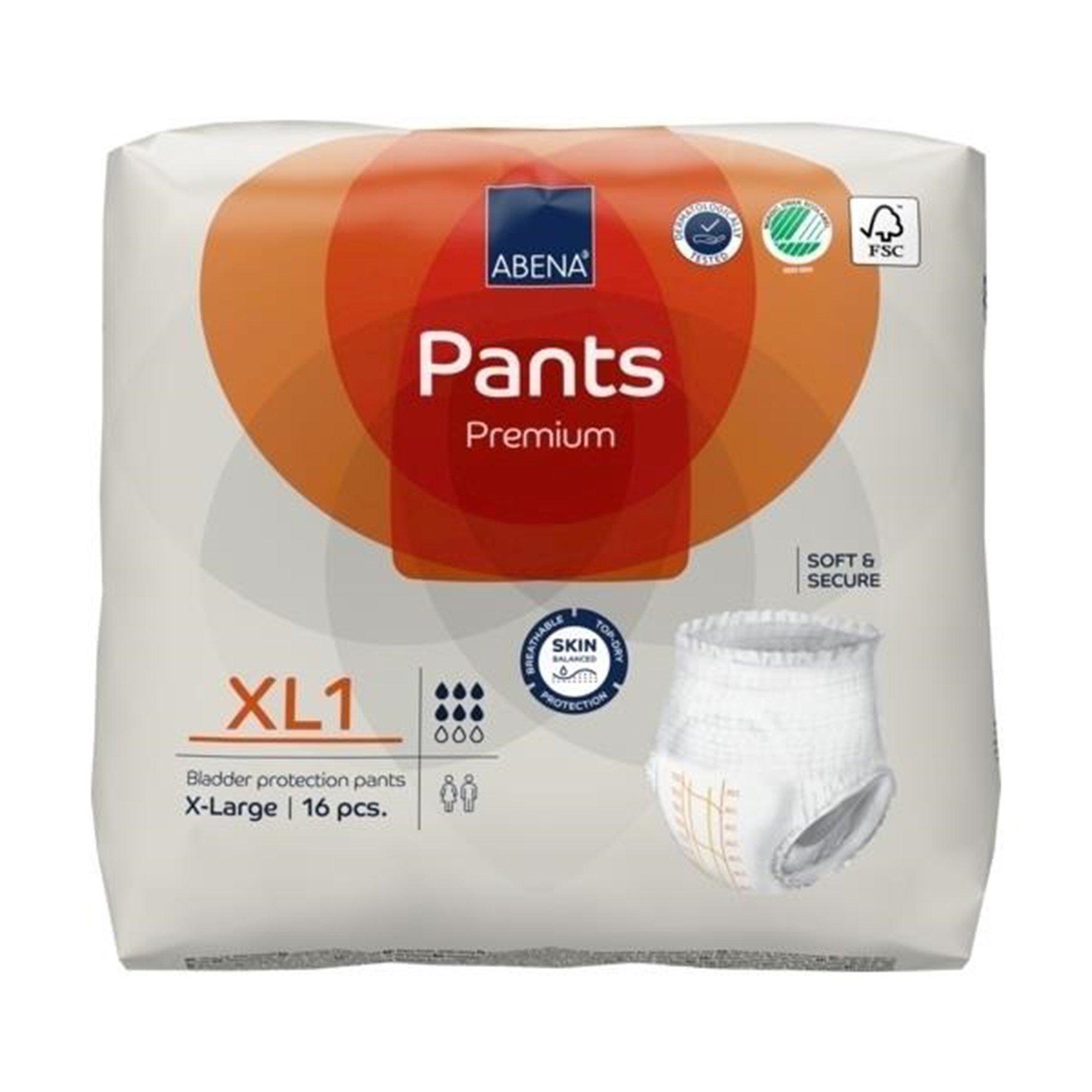 Abena North America 1000021328 - Abena® Premium Pants XL1 Incontinence Brief, X-Large - 16/Pack, 96/Case