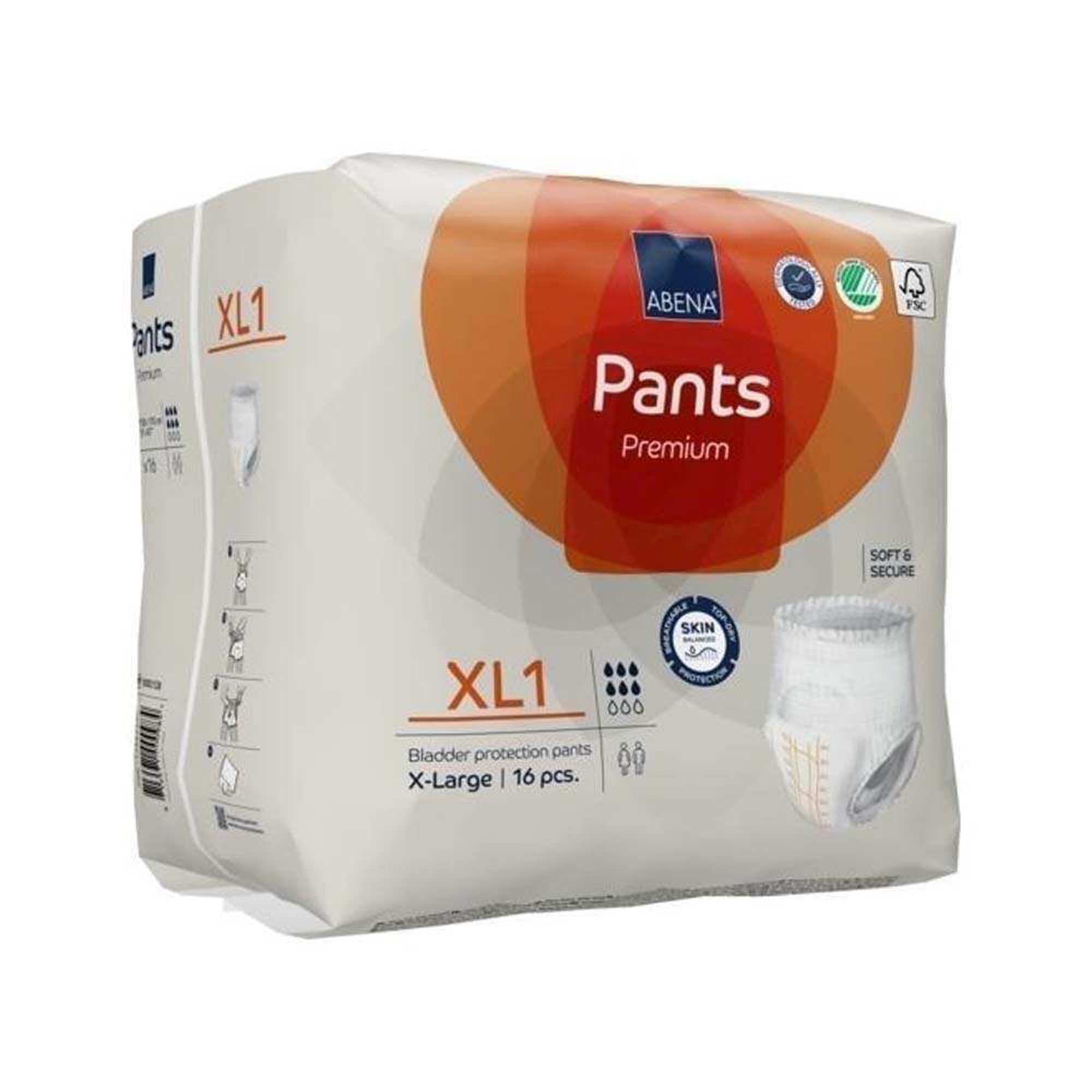 Abena North America 1000021328 - Abena® Premium Pants XL1 Incontinence Brief, X-Large - 16/Pack, 96/Case