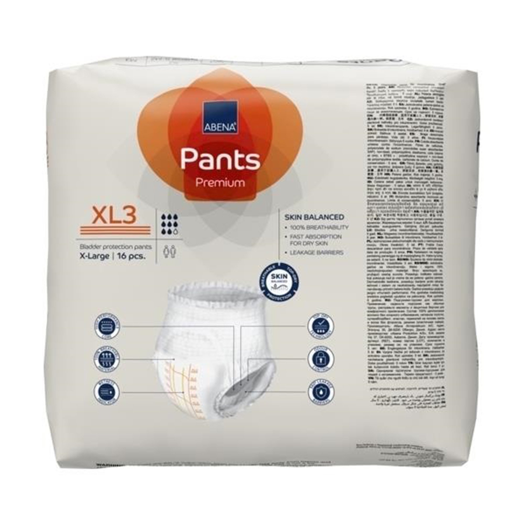 Abena North America 1000021330 - Abena® Premium Pants XL3 Incontinence Brief, X-Large - 16/Pack, 96/Case