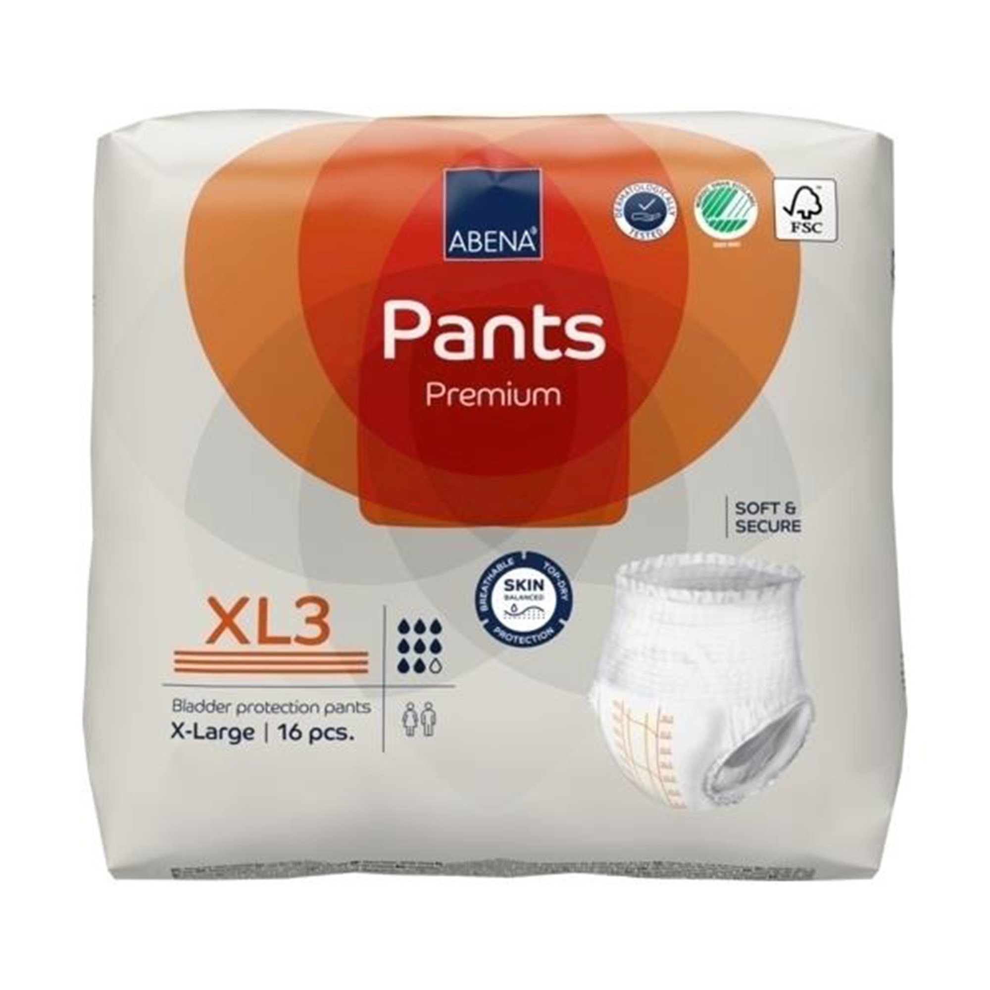 Abena North America 1000021330 - Abena® Premium Pants XL3 Incontinence Brief, X-Large - 16/Pack, 96/Case