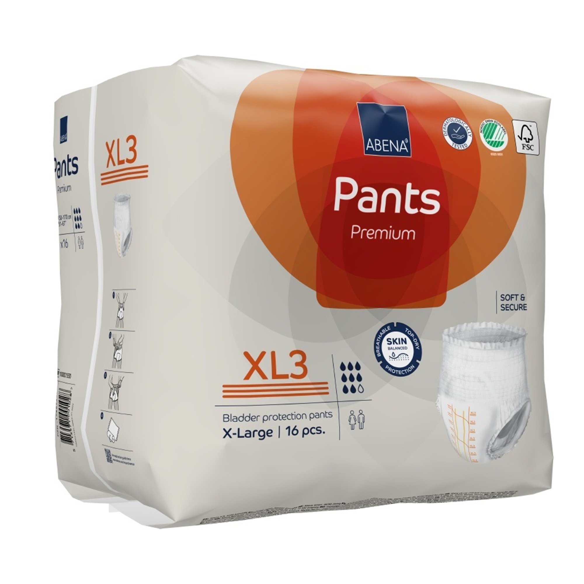 Abena North America 1000021330 - Abena® Premium Pants XL3 Incontinence Brief, X-Large - 16/Pack, 96/Case