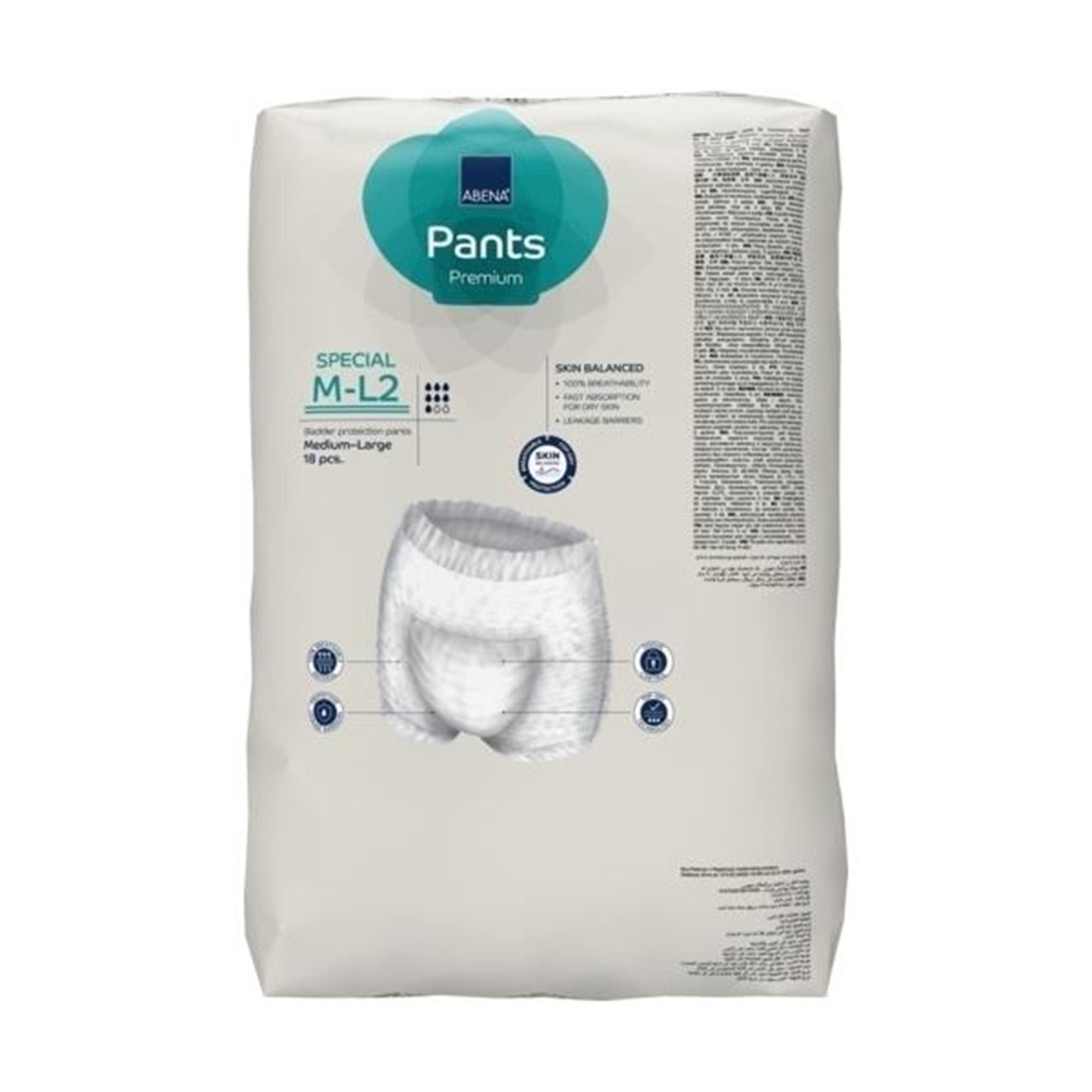Abena North America - 1999905376 Absorbent Underwear Abena® Premium Pants Special M-L2 Pull On with Tear Away Seams Adult Medium / Large Unisex Disposable Heavy Absorbency