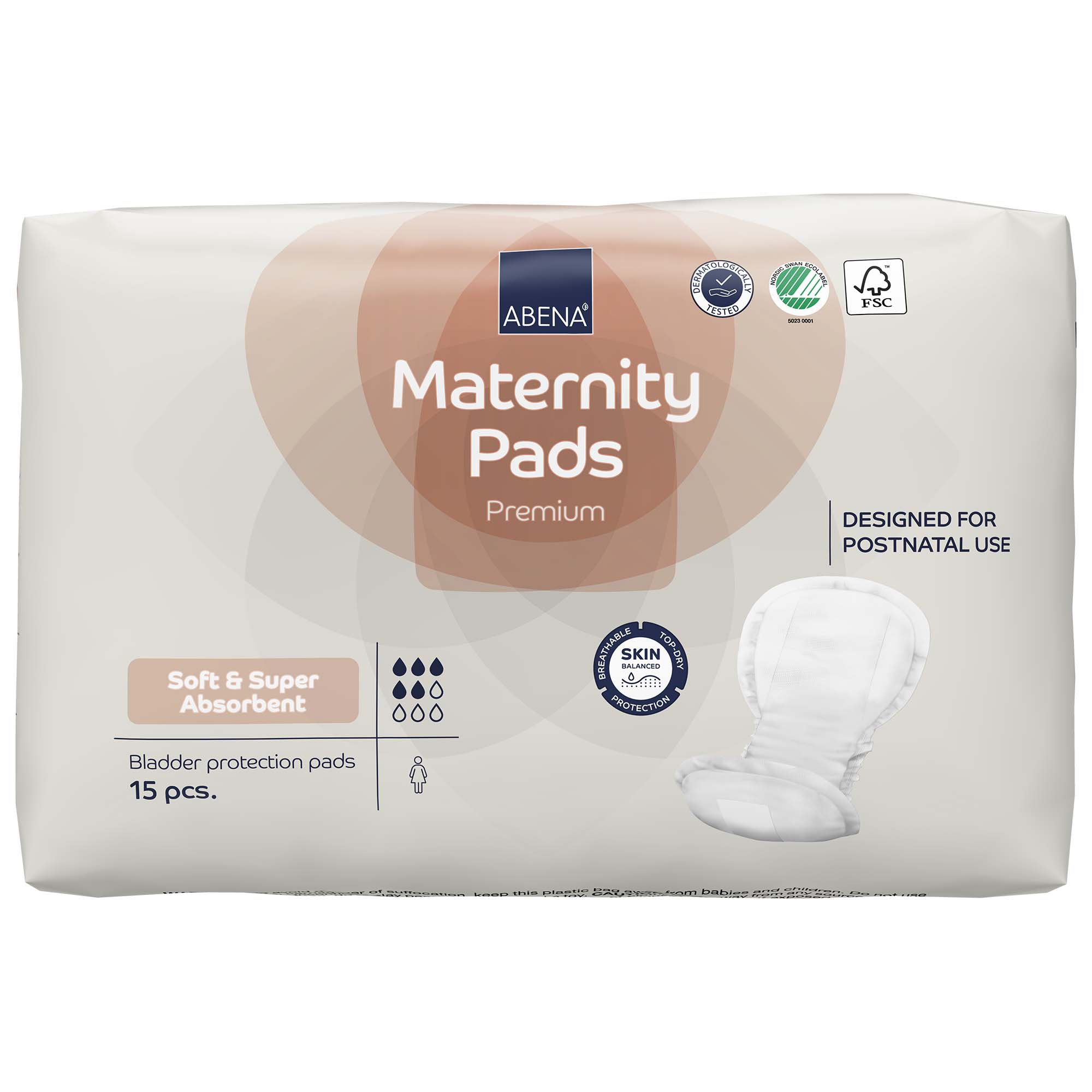 Abena North America 1000022654 - Abena® Maternity Pads Premium Soft and Super Absorbent - 30/Pack, 270/Case