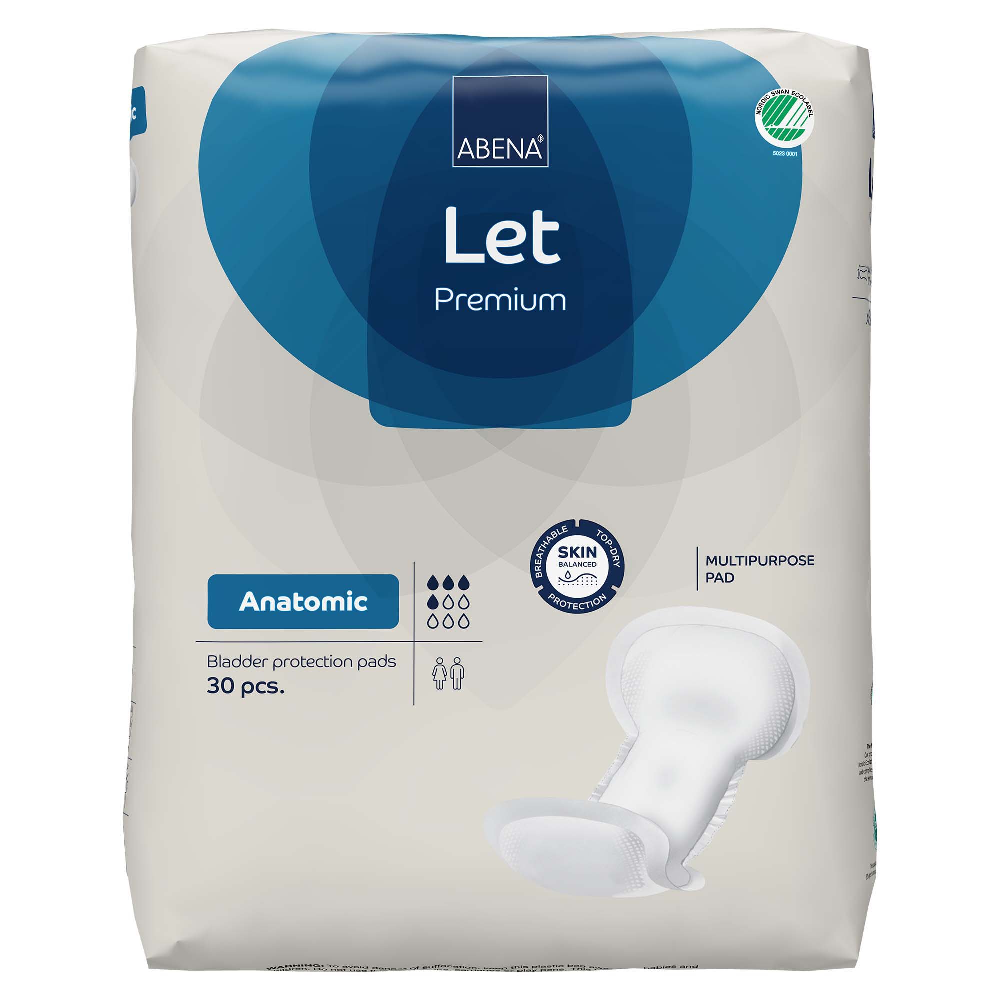 Abena North America 1000021345 - Abena® Let Anatomic Incontinence Liner - 30/Pack, 270/Case
