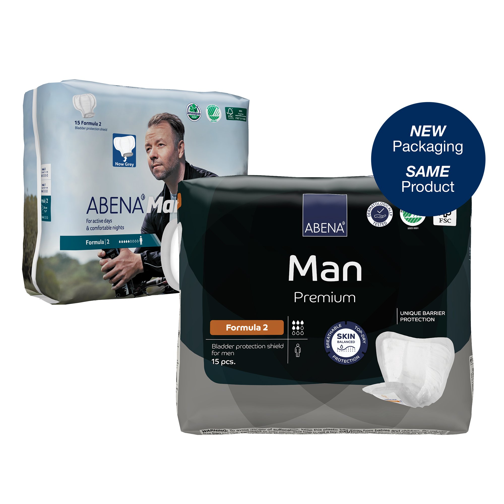 Abena North America 1000021336 - Abena® Man Premium Bladder Protection Shield, Formula 2 - 15/Pack, 180/Case