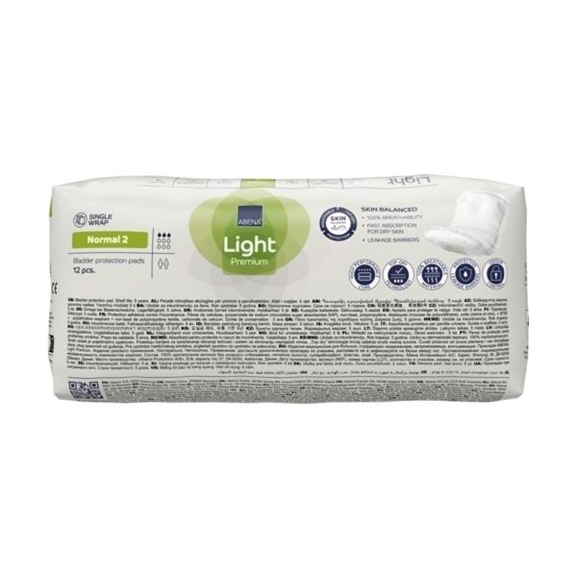 Abena North America 1000021339 - Abena® Light Premium Bladder Protection Pads, Normal 2 - 12/Pack, 144/Case