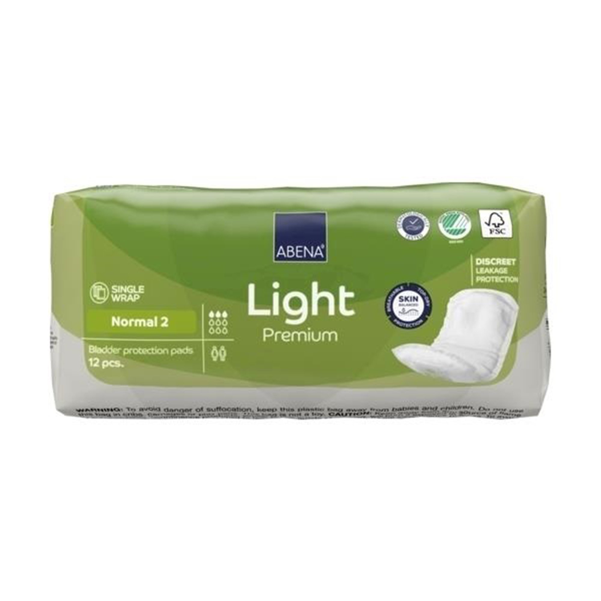 Abena North America 1000021339 - Abena® Light Premium Bladder Protection Pads, Normal 2 - 12/Pack, 144/Case
