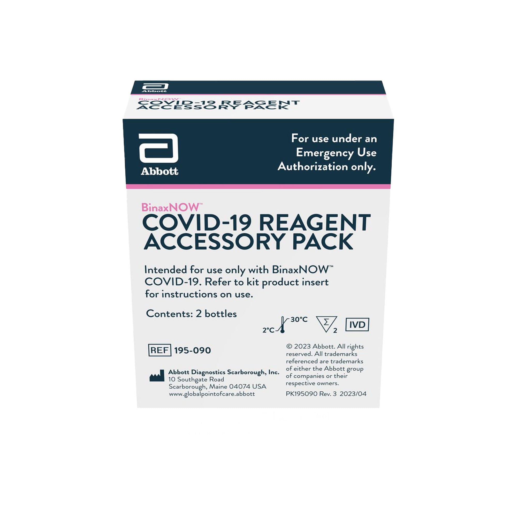 Abbott Rapid Dx North America LLC - 195090 BinaxNOW™ COVID-19 Reagent Accessory Pack 2 X 8.8 mL For use with BinaxNOW COVID-19 Ag Card