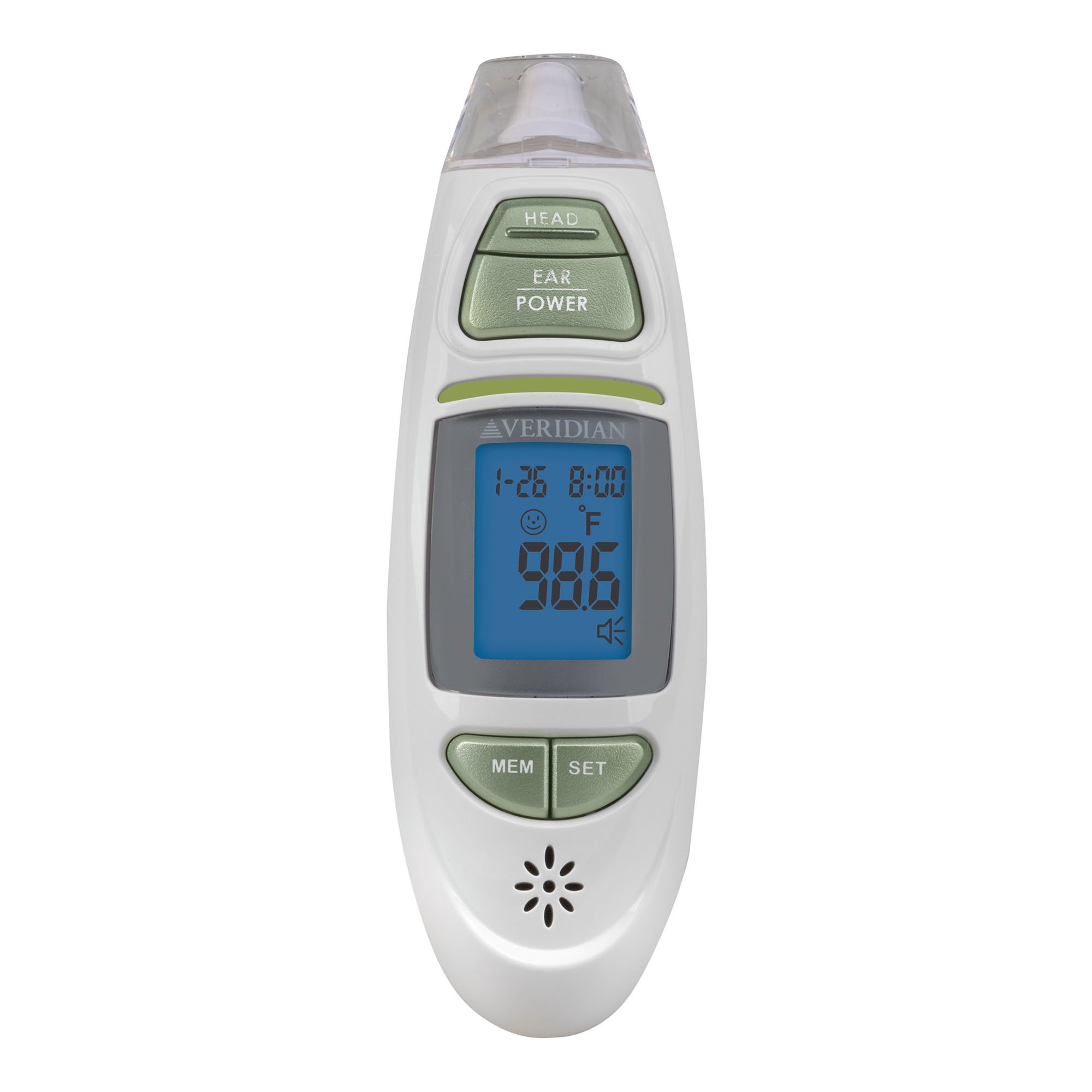 Veridian Healthcare LLC 09-342 - Veridian Infrared Thermometer, Tympanic Ear Digital Talking Thermometer - 1/Each, 24/Case