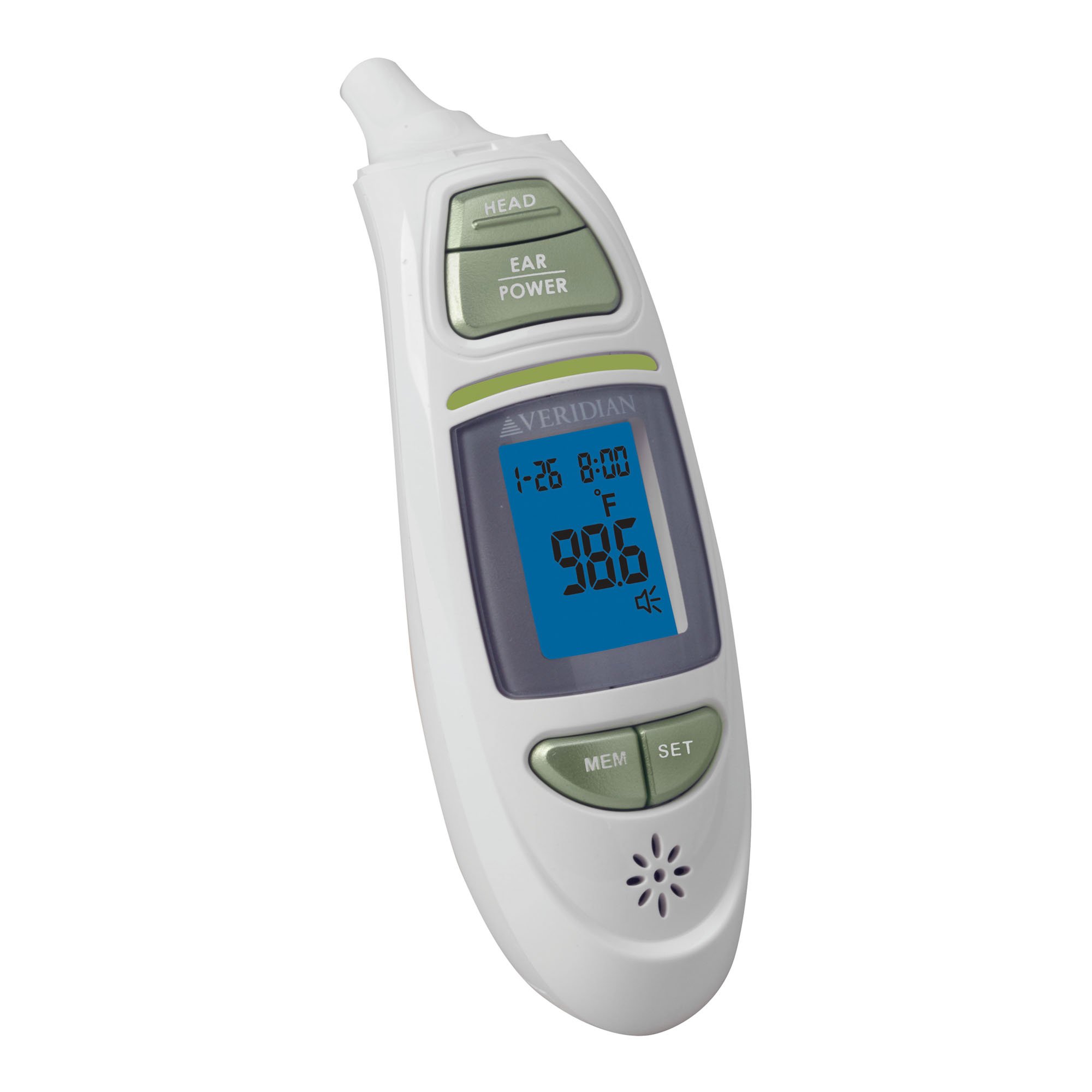 Veridian Healthcare LLC 09-342 - Veridian Infrared Thermometer, Tympanic Ear Digital Talking Thermometer - 1/Each, 24/Case