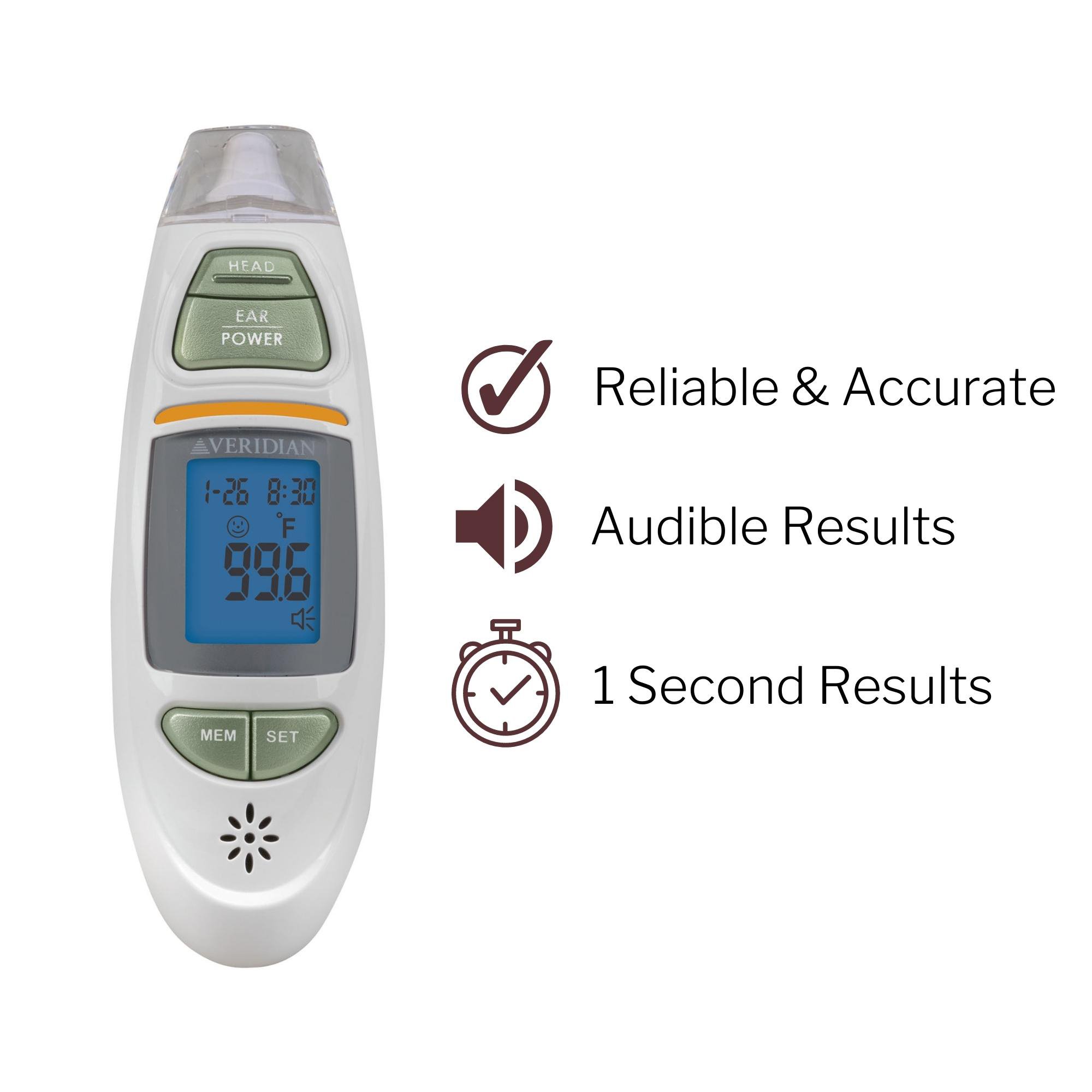 Veridian Healthcare LLC 09-342 - Veridian Infrared Thermometer, Tympanic Ear Digital Talking Thermometer - 1/Each, 24/Case