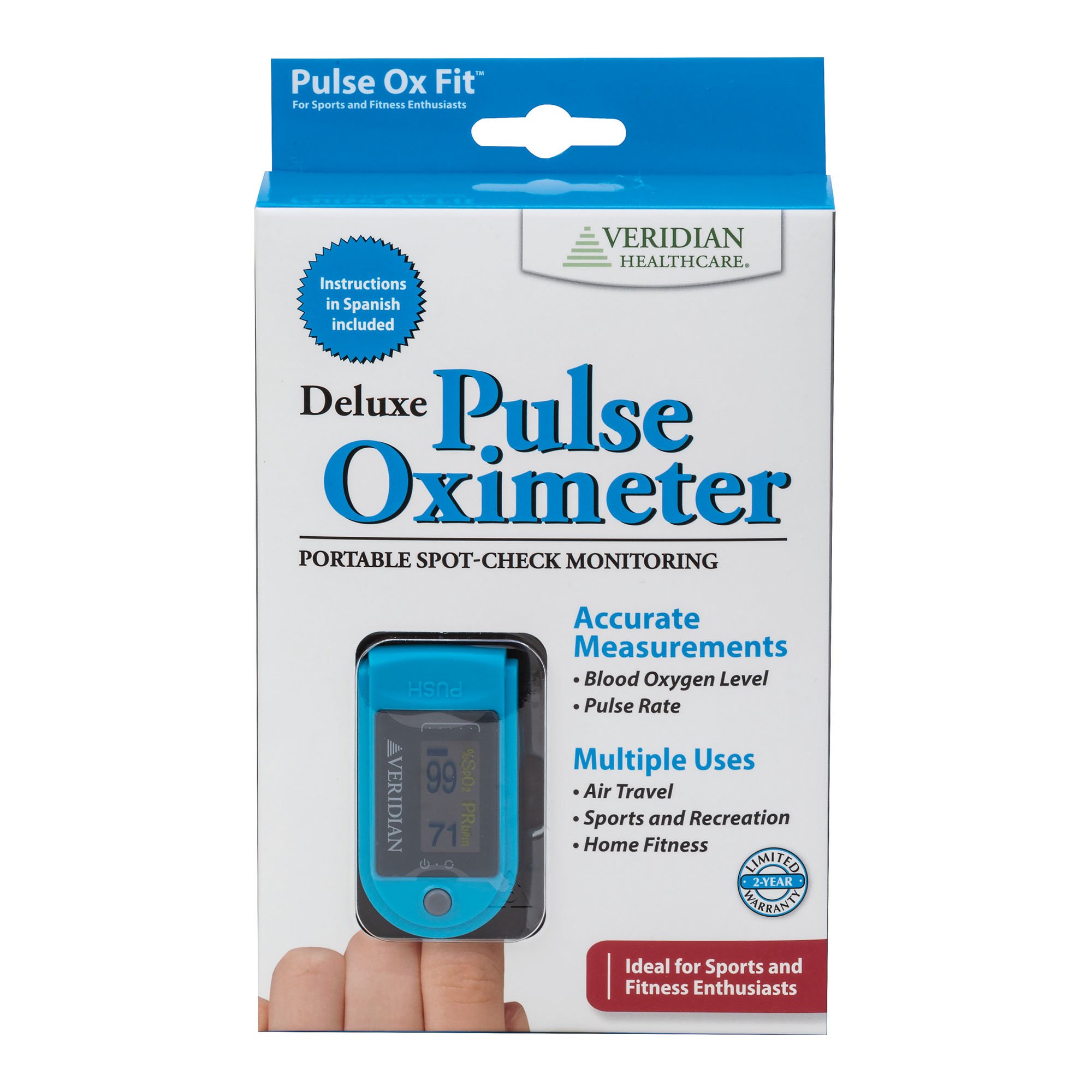 Veridian Healthcare LLC 11-50D - SmartHeart Fingertip Pulse Oximeter for Blood Oxygen Saturation, Deluxe - 1/Each, 24/Case