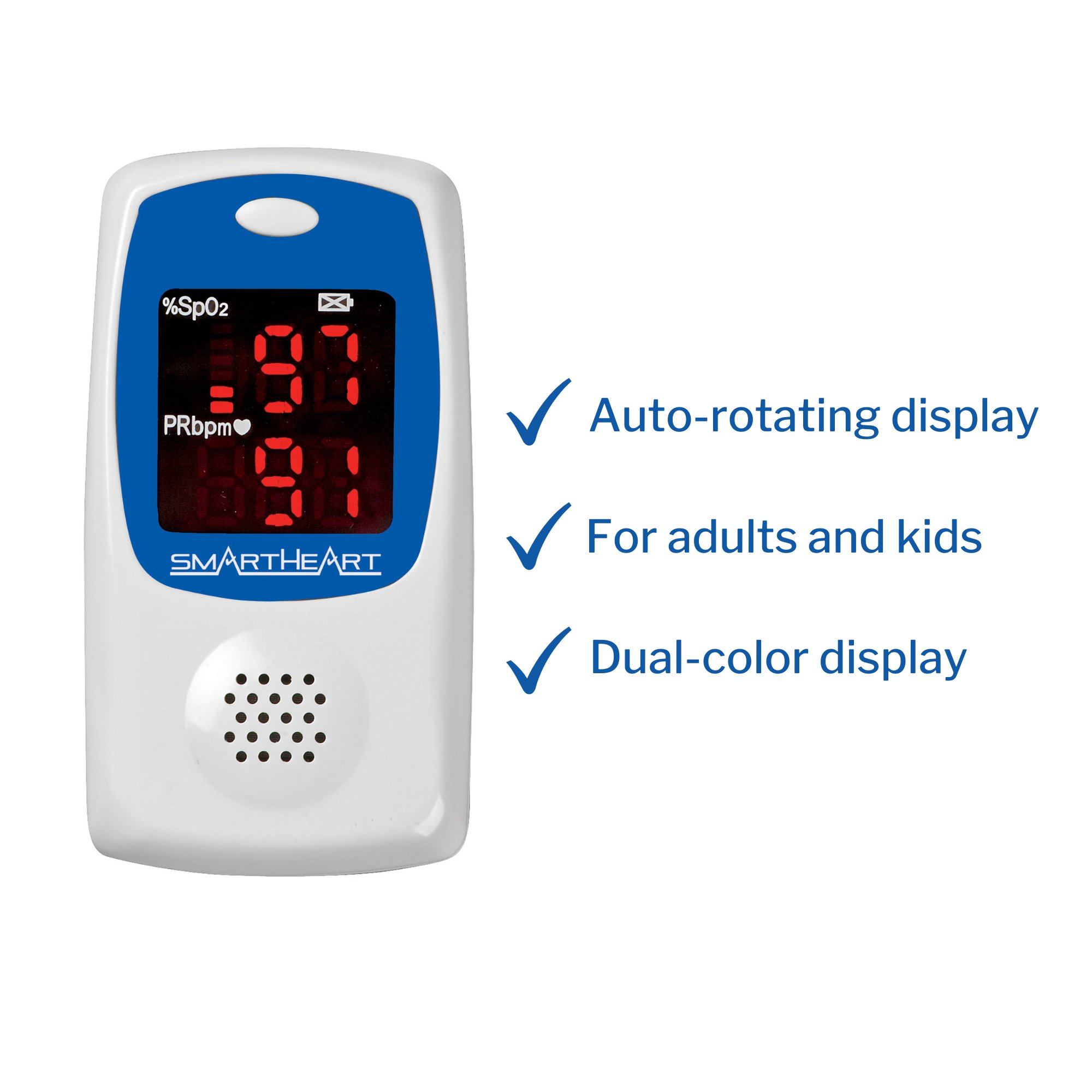 Veridian Healthcare LLC 11-50L - SmartHeart Fingertip Pulse Oximeter, Talking Blood Oxygen Saturation Monitor - 1/Each, 24/Case