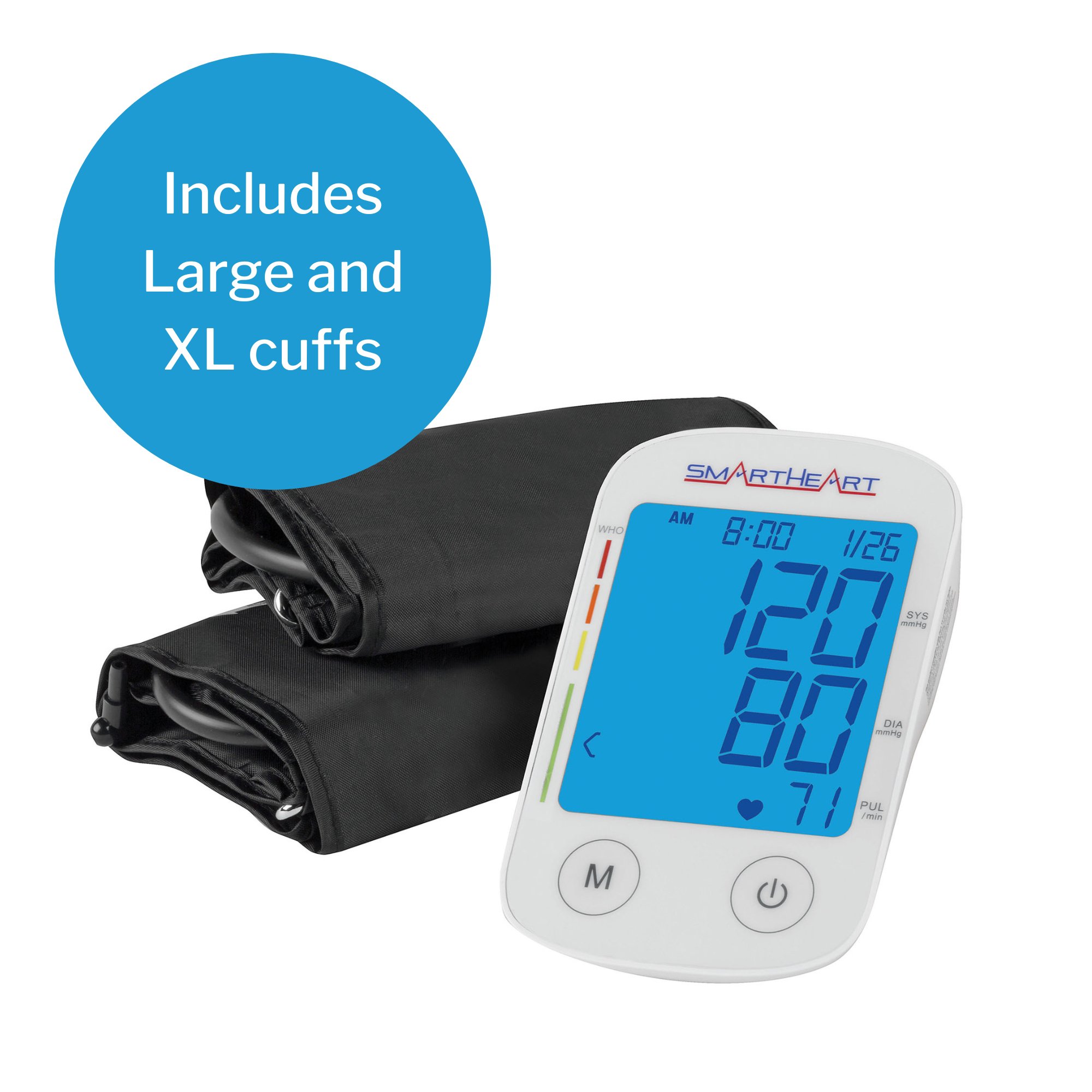 Veridian Healthcare LLC 01-554 - SmartHeart Blood Pressure Monitor with Automatic Inflation, L/XL Cuffs - 1/Each, 12/Case