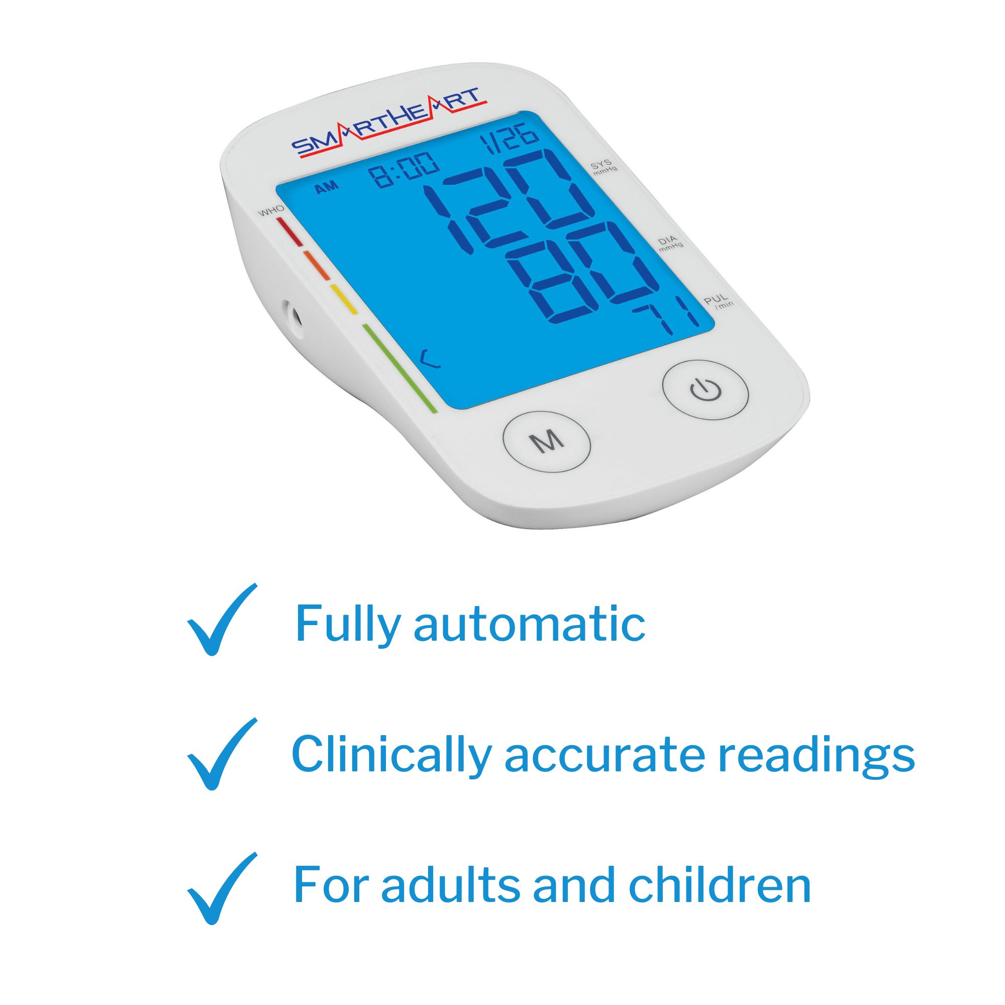 Veridian Healthcare LLC 01-554 - SmartHeart Blood Pressure Monitor with Automatic Inflation, L/XL Cuffs - 1/Each, 12/Case