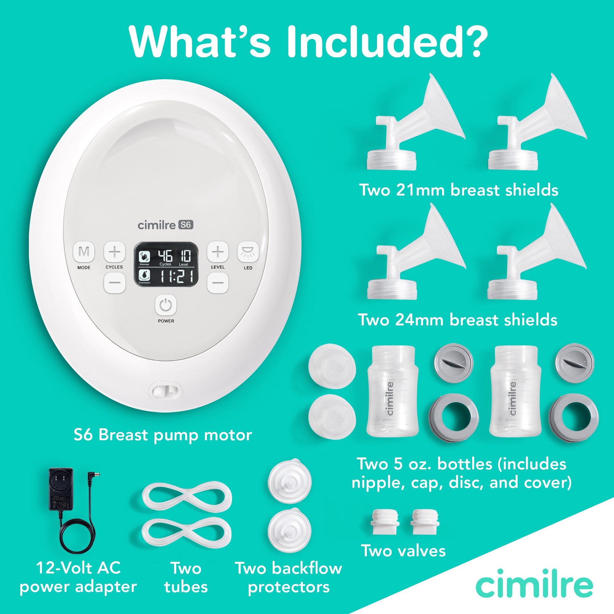 Cimilre S6 Double Electric Breast Pump Kit S6-100-00-00 by Symmetrical Health