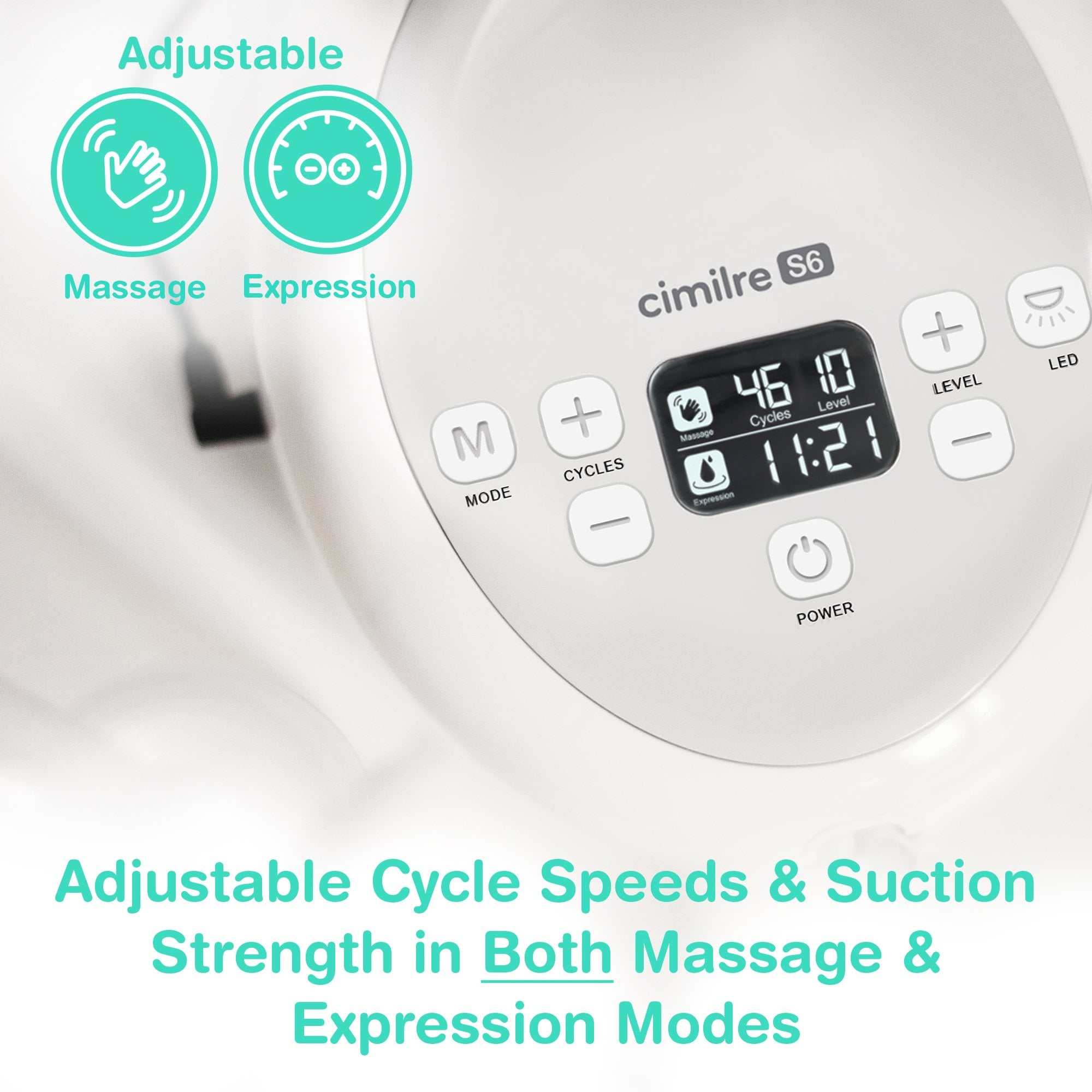 Symmetrical Health LLC S6P-100-00-00 - Cimilre® S6+ Adjustable Rechargeable Breast Pump Kit - 1/Each, 4/Case