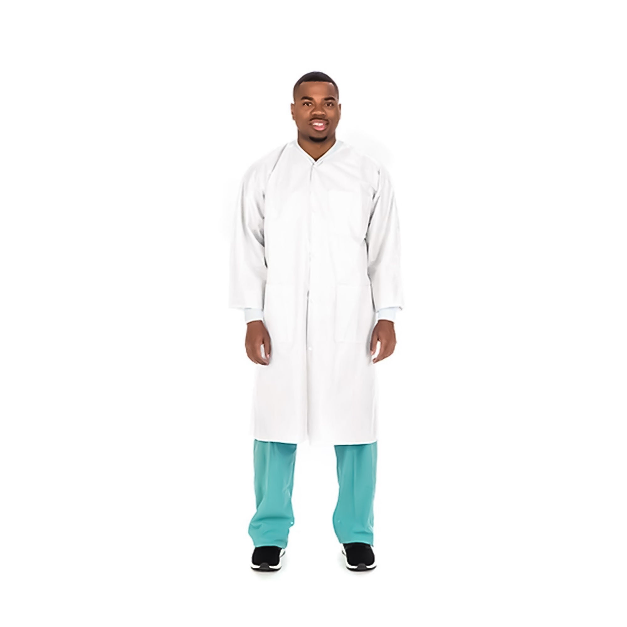 Cardinal - C3660WHMK Lab Coat White Medium Knee Length 3-Layer SMS Disposable