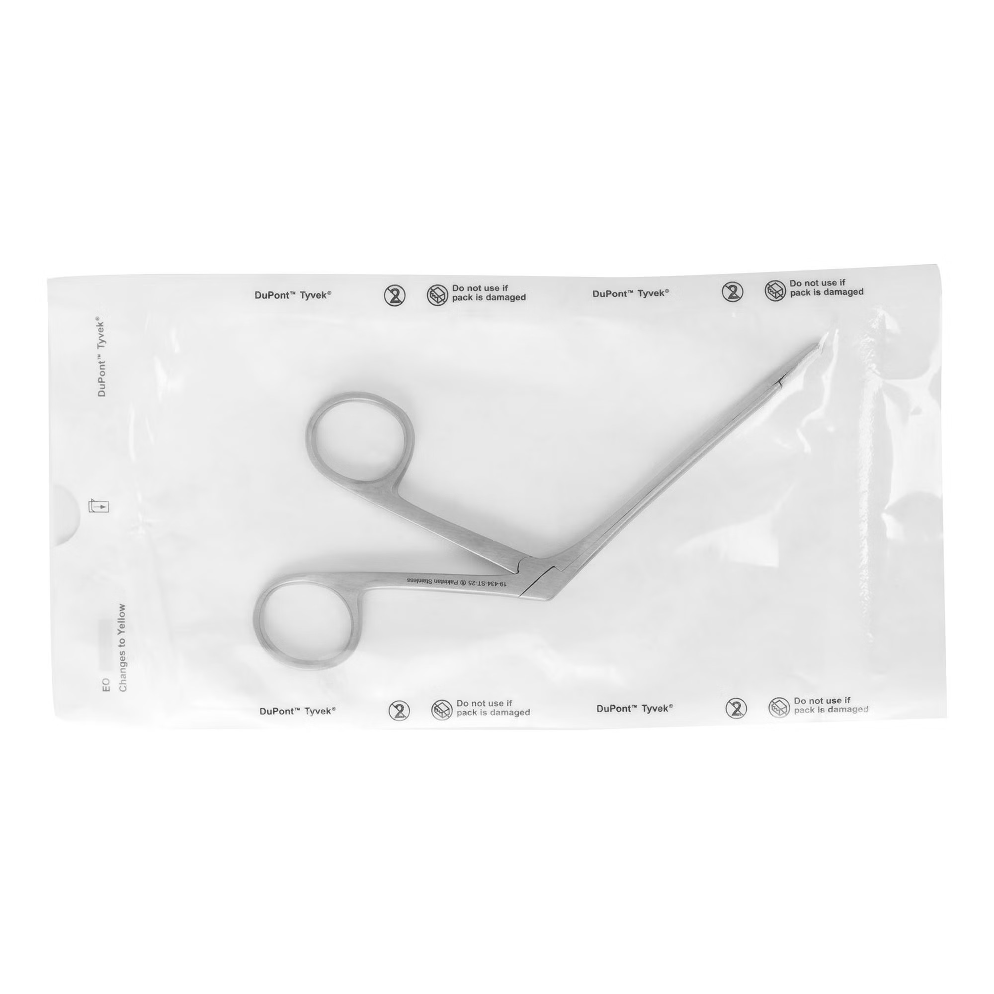 Miltex Instrument (Sterile Dis) - 19-434-ST-25 Alligator Forceps Miltex® Disposable Hartmann-Noyes 3-1/4 Inch Length Floor / Office Grade Pakistani Stainless Steel Sterile NonLocking Finger Ring Handle Straight Serrated Tips