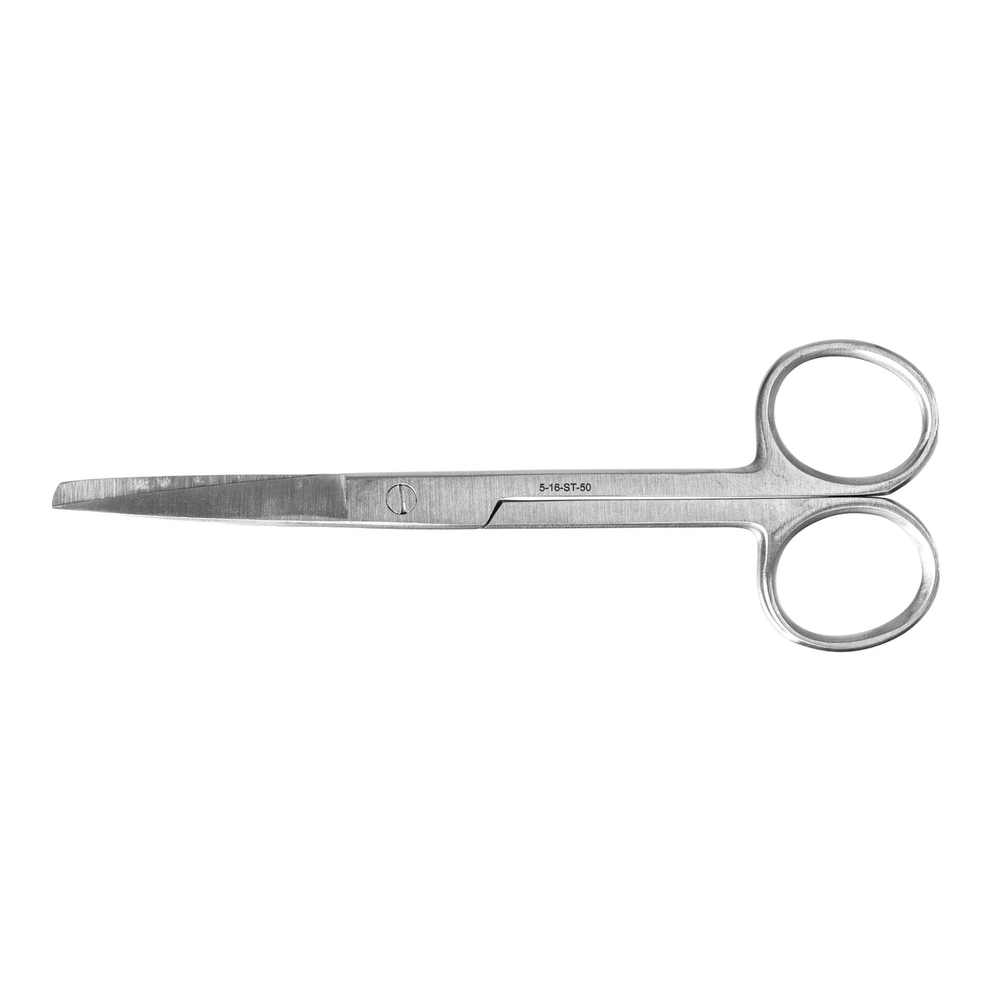 Miltex Instrument (Sterile Dis) - 5-16-ST-50 Operating Scissors Miltex® Disposable 5-1/2 Inch Length Floor / Office Grade Pakistani Stainless Steel Sterile Finger Ring Handle Straight Sharp Tip / Blunt Tip