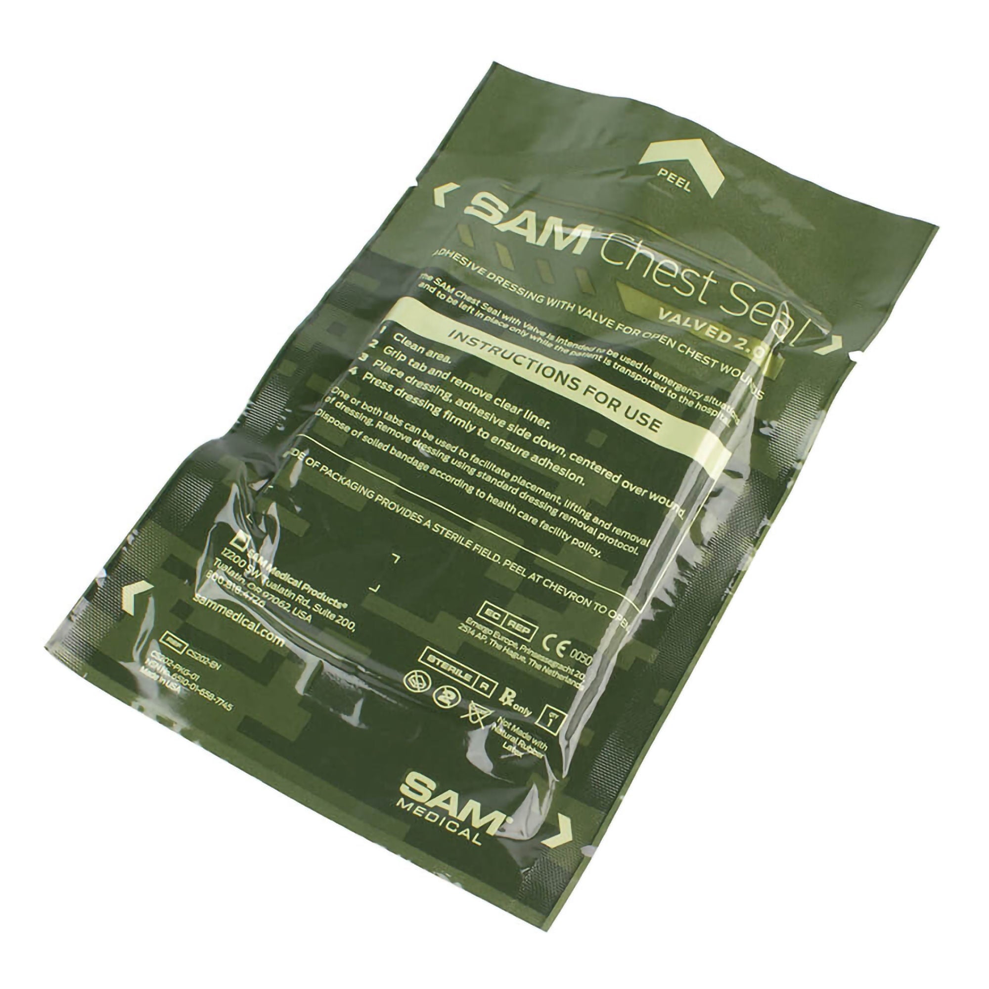 The Seaberg Company - CS202-EN Chest Wound Seal SAM® 7 X 7 Inch 1 per Pack Sterile