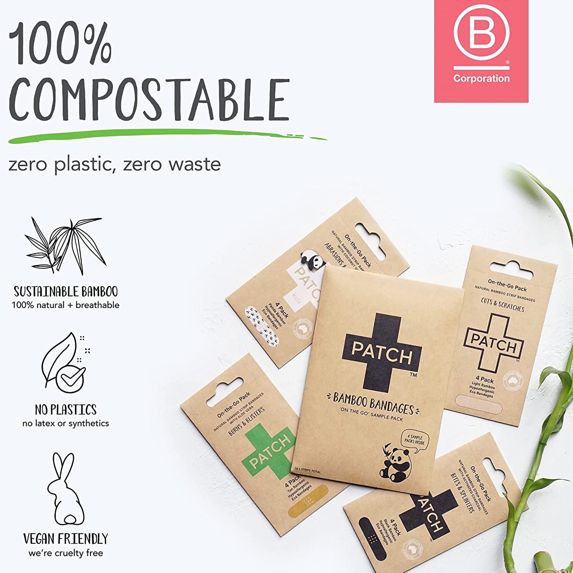 Nutricare USA LLC PATOTGMAILERCT - Patch™ On The Go Sample Pack Adhesive Strip, 3/4 x 3 Inch - 1/Pack, 100/Case