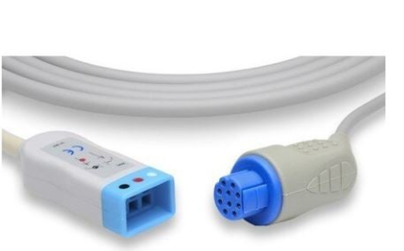 Ganim Medical - TX23950 Diagnostic Cable Datex Ohmeda Trunk For use with Snap ECG 3 Lead