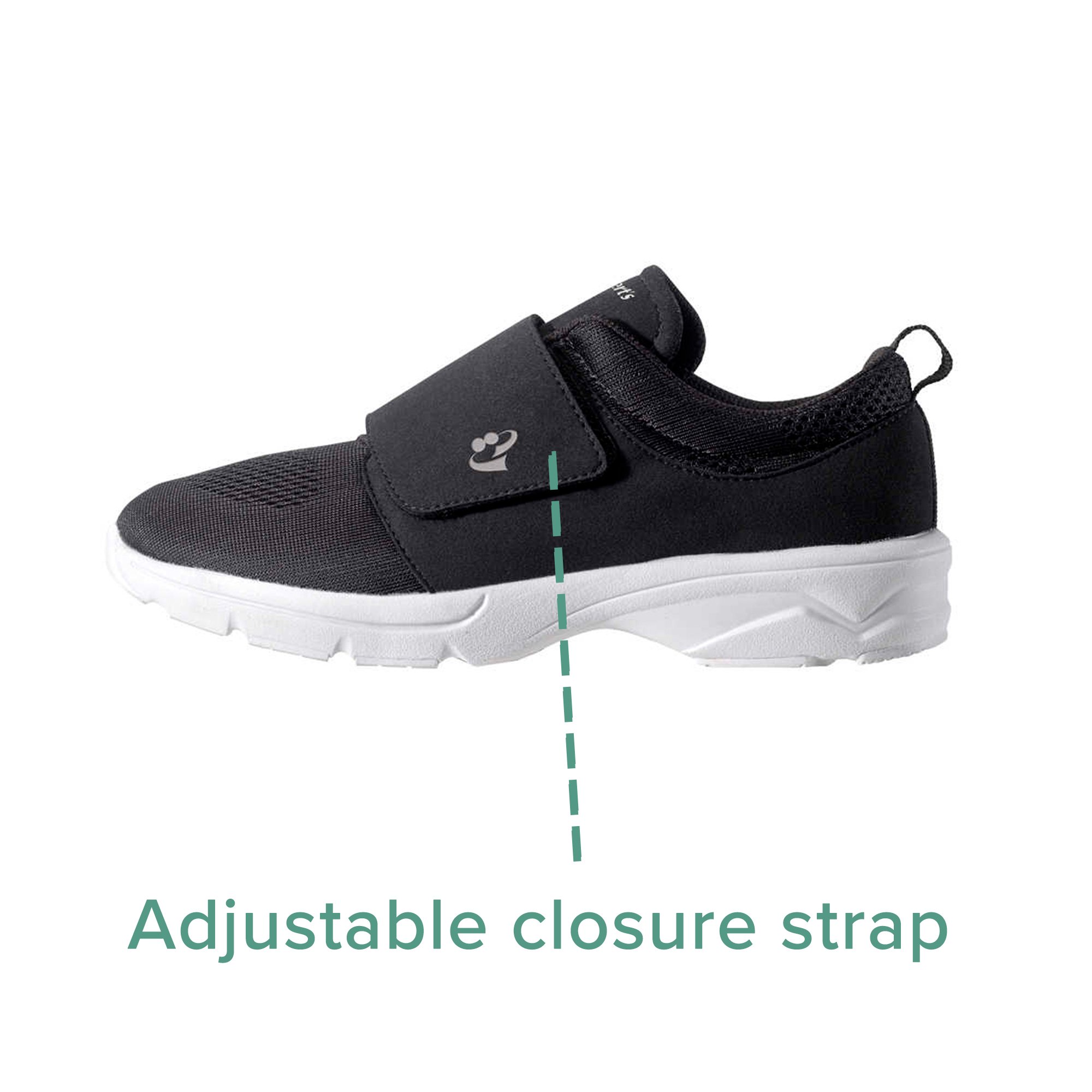 Silverts Adaptive LLC SV50010_SV2_7 - Silverts® hook-and-loop closure Walking Shoe, Size 7, Black - 1/Pair