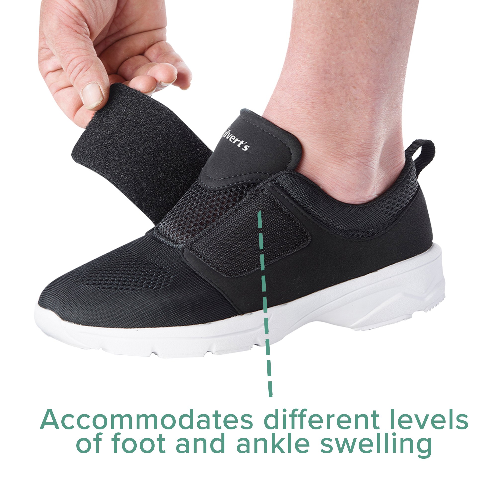 Silverts Adaptive LLC SV50010_SV2_7 - Silverts® hook-and-loop closure Walking Shoe, Size 7, Black - 1/Pair