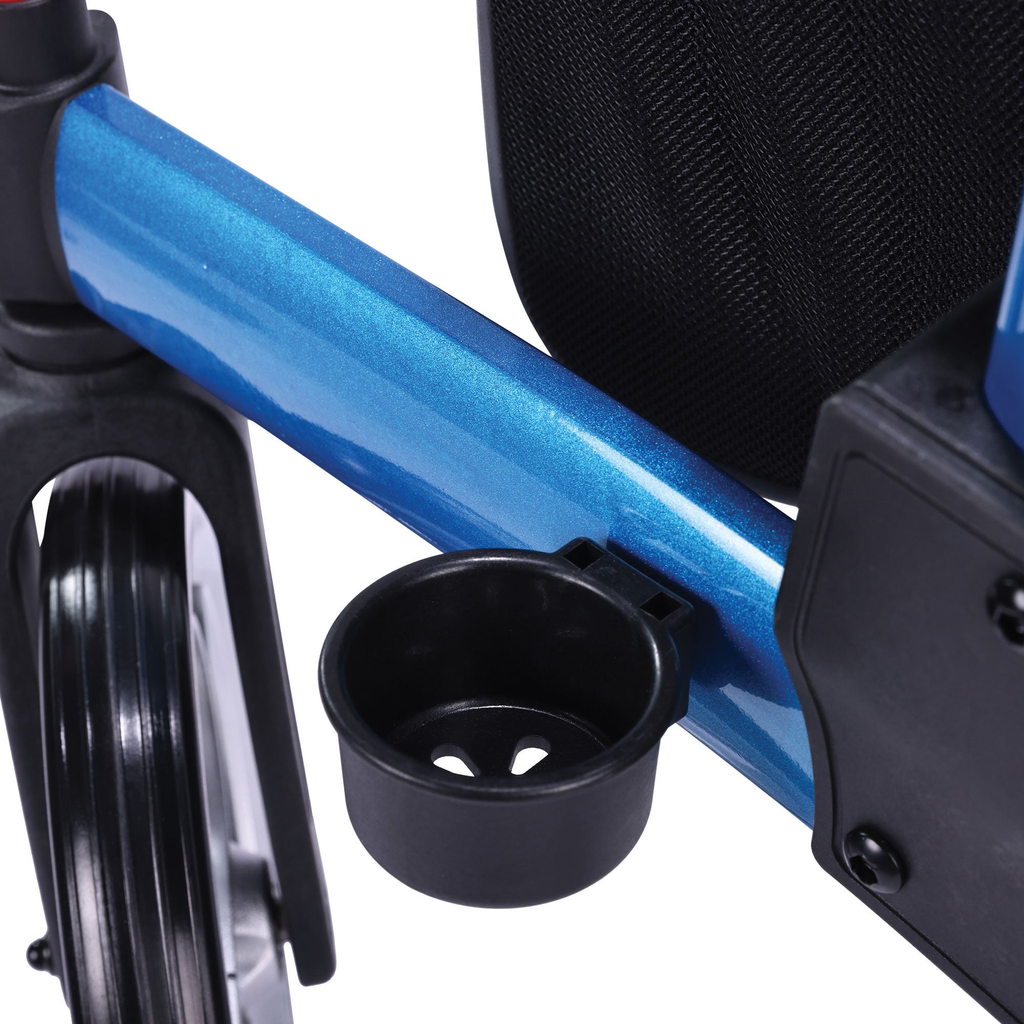 Drive DeVilbiss Healthcare - UPWKRBL10 4 Wheel Rollator drive™ Upright Walker Blue Adjustable Height Aluminum Frame