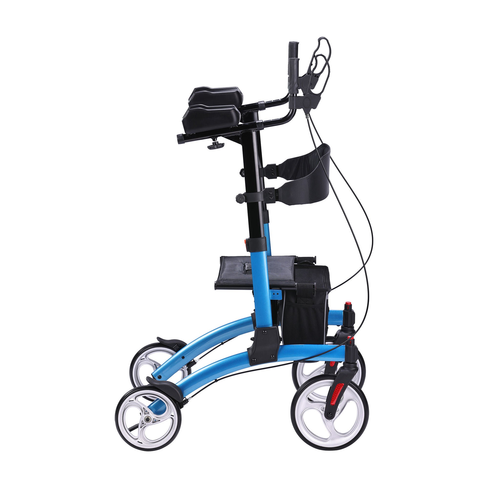 Drive DeVilbiss Healthcare - UPWKRBL10 4 Wheel Rollator drive™ Upright Walker Blue Adjustable Height Aluminum Frame