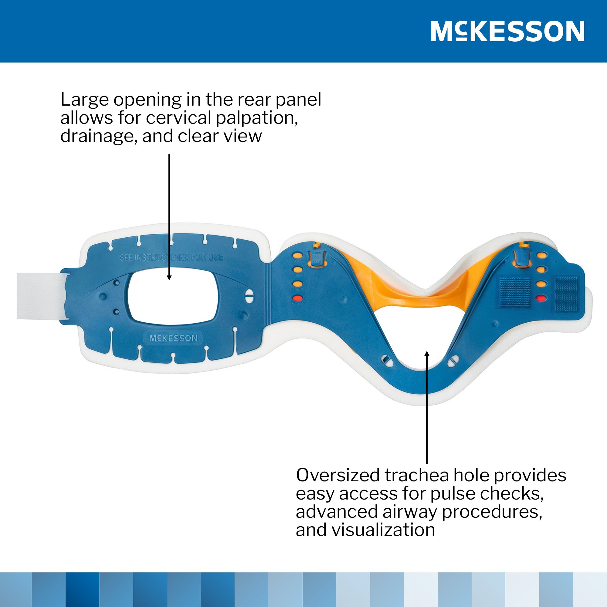 McKesson Brand 16-980010 - McKesson Rigid Cervical Collar, One-Piece / Trachea Opening, One Size Fits Most - 1/Bag, 50/Case