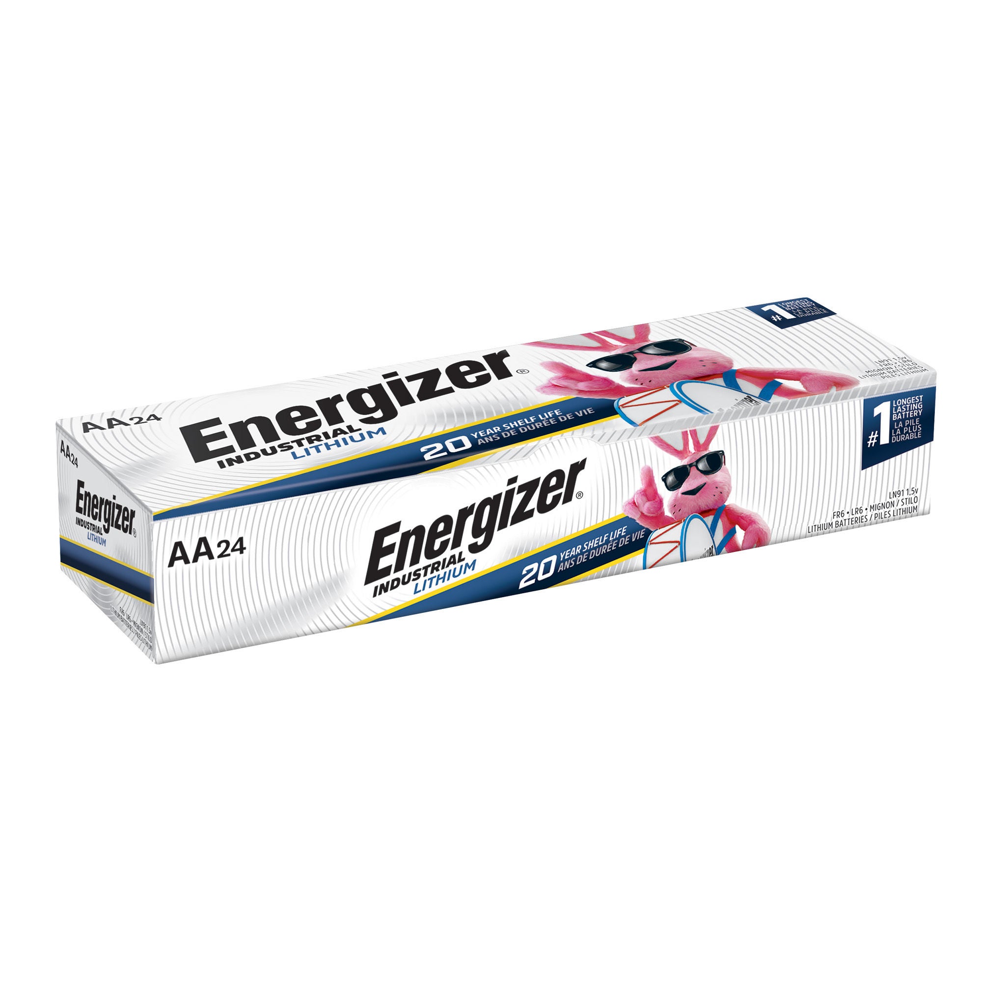 Energizer LLC - LN91 Lithium Battery Energizer® Industrial® AA Cell 1.5 Volt Disposable 24 per Pack