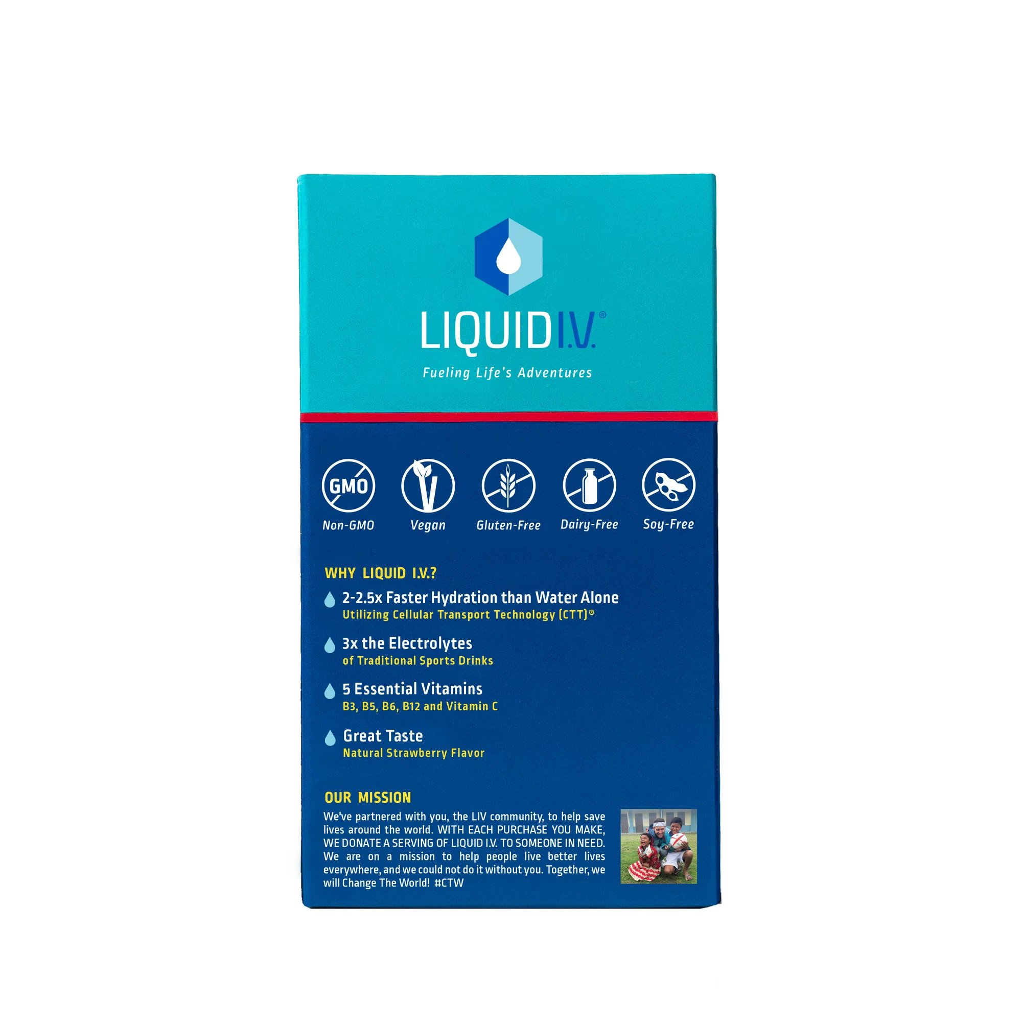 Emerson Healthcare LVM-6001 - Liquid I.V.® Hydration Multiplier Electrolyte Drink Mix Stick Packs Lemon Lime - 6/Box, 72/Case