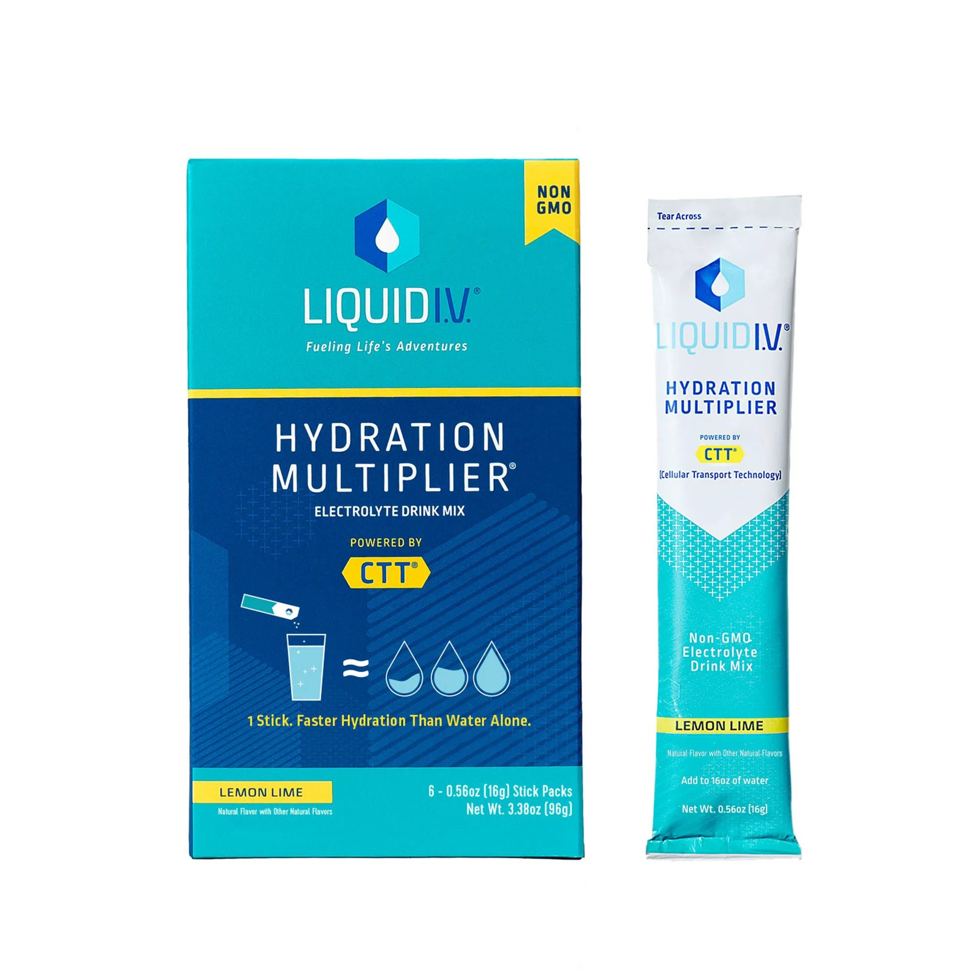 Emerson Healthcare LVM-6001 - Liquid I.V.® Hydration Multiplier Electrolyte Drink Mix Stick Packs Lemon Lime - 6/Box, 72/Case