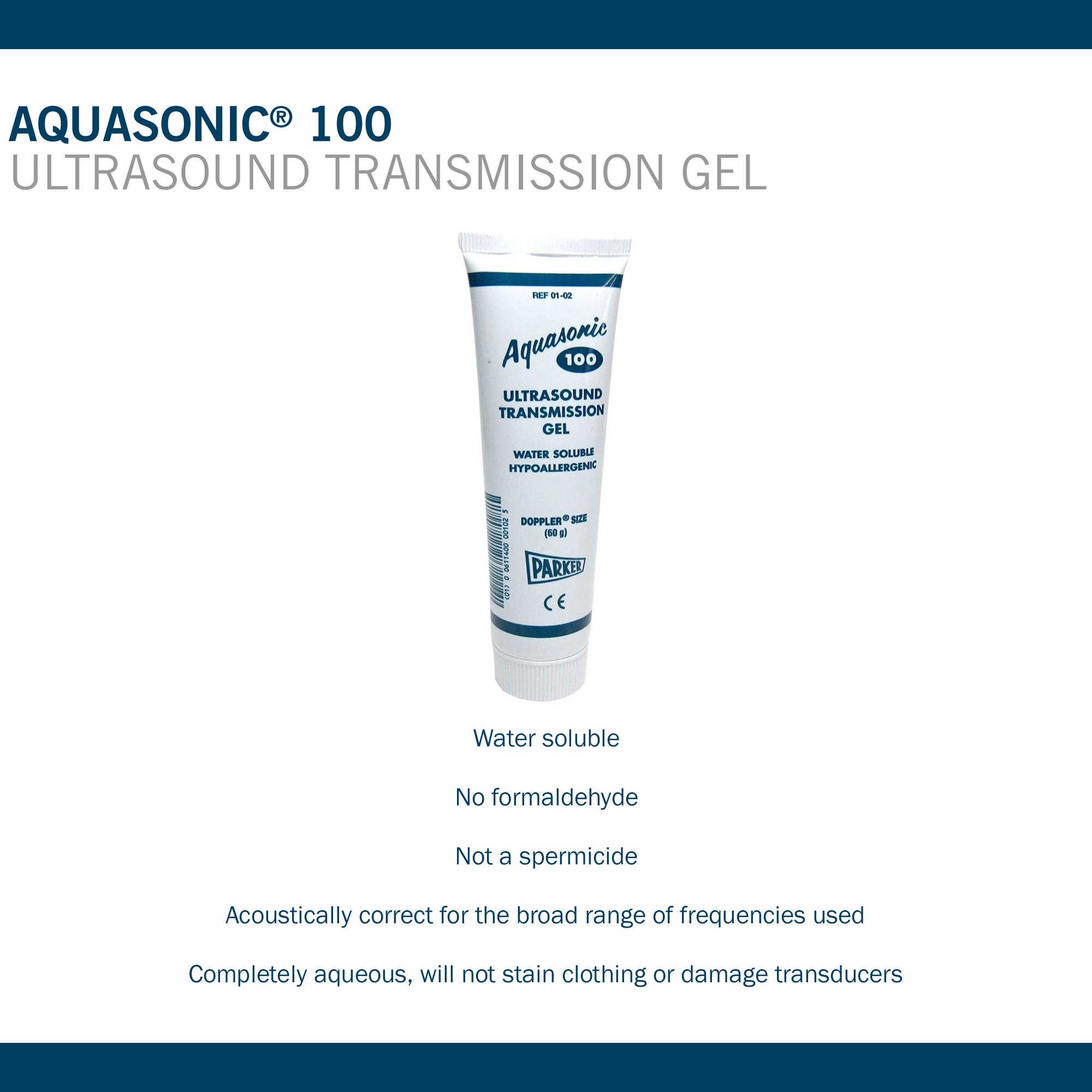 Parker Labs 01-02 - Aquasonic® 100 Ultrasound Gel, 2-ounce Tube - 12/Box, 144/Case