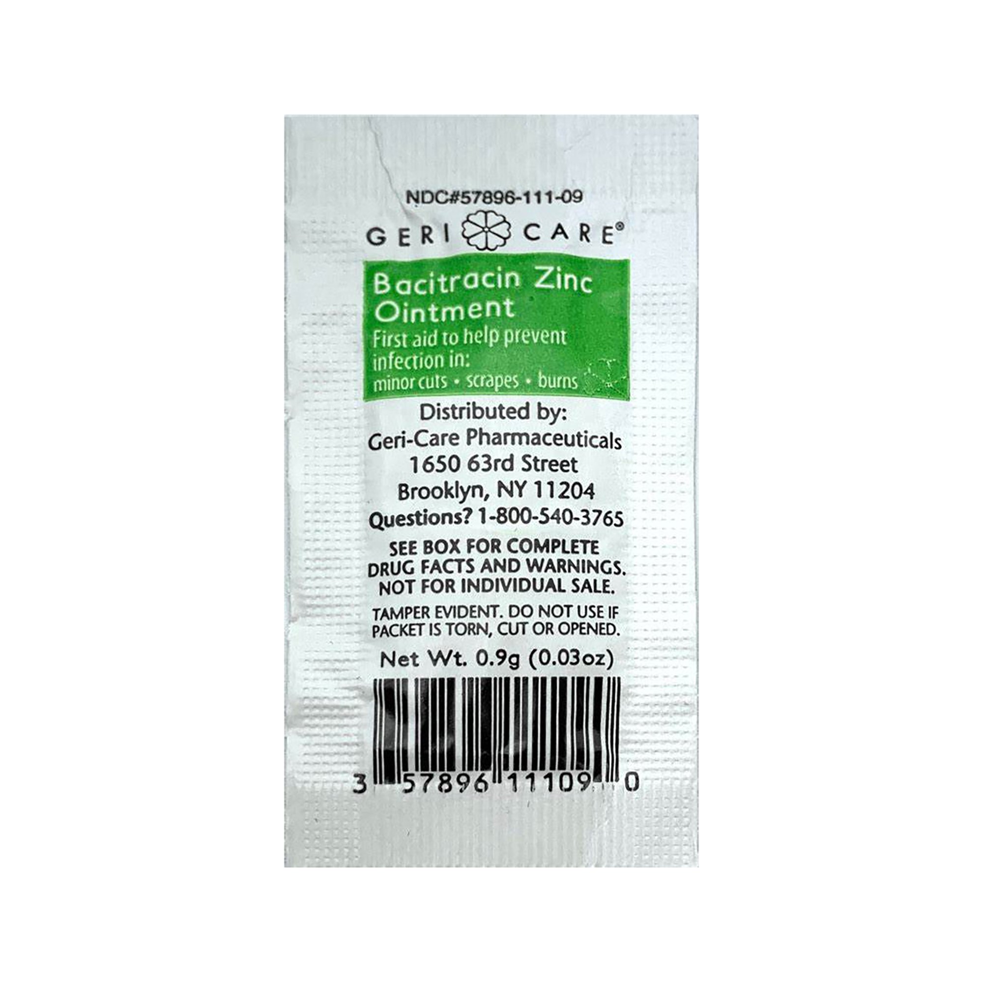 Geri-Care S145-14-GCP - Geri-Care Bacitracin Zinc First Aid Antibiotic - 144/Box, 1728/Case