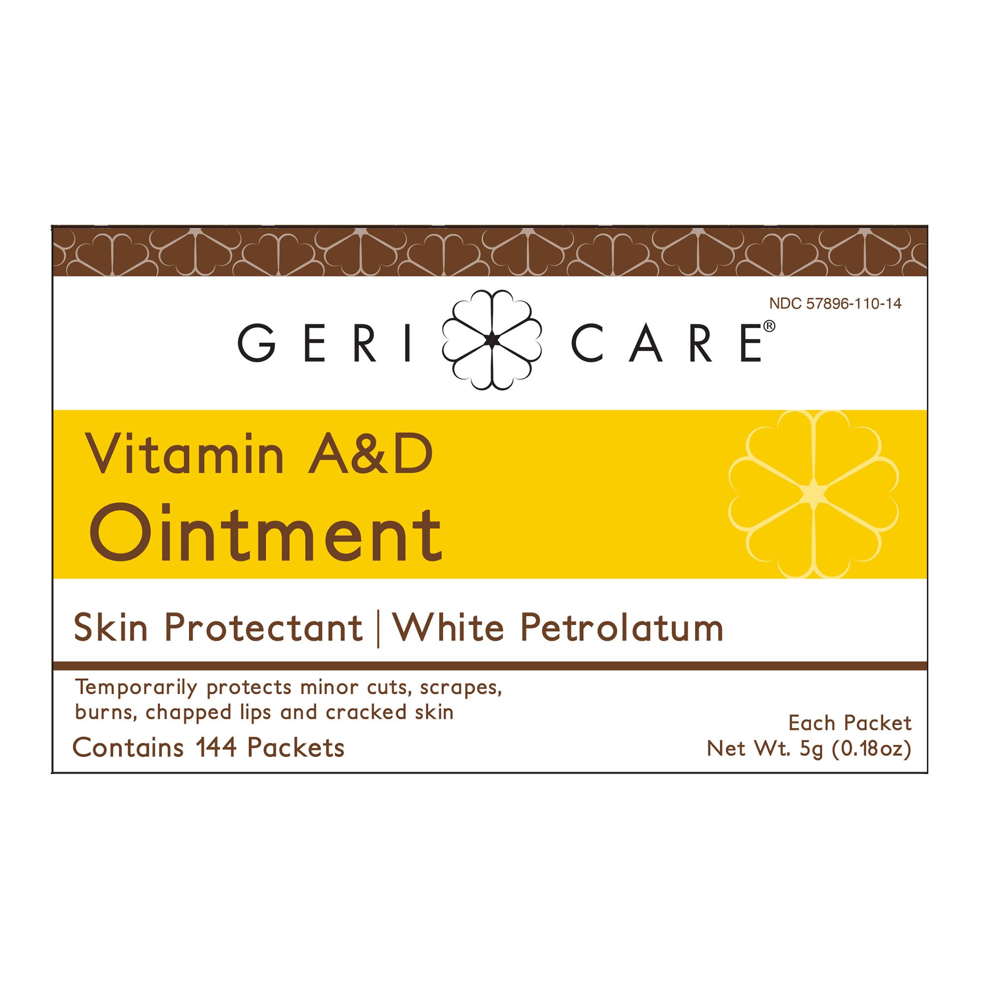 Geri-Care S110-14-GCP - Geri-Care® Vitamin A & D Ointment Skin Protectant with Petrolatum, 5-gram Packet - 144/Box, 864/Case