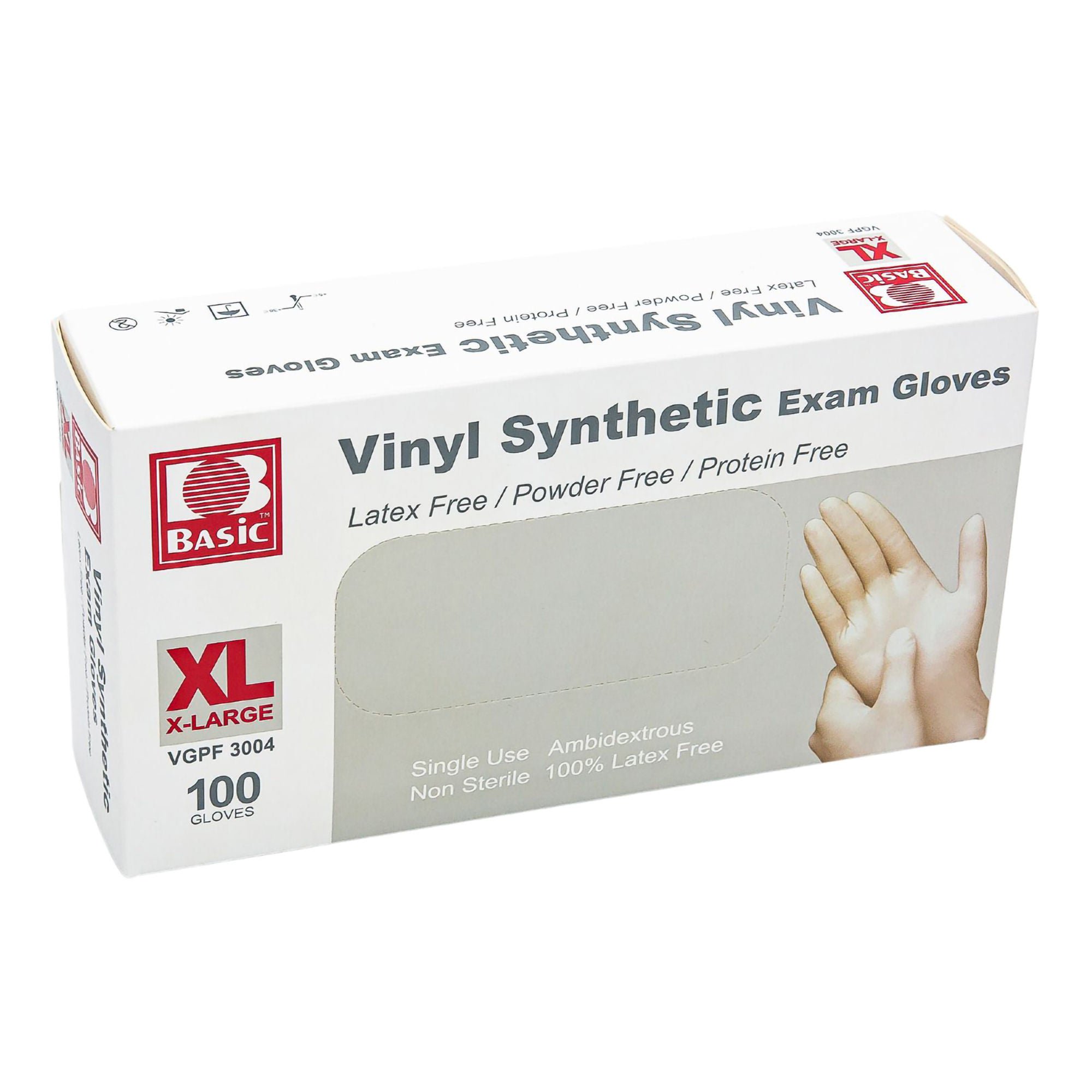 Concentric Health Alliance 09112876762 - Basic® Vinyl Exam Glove, Extra Large, White - 1/Box