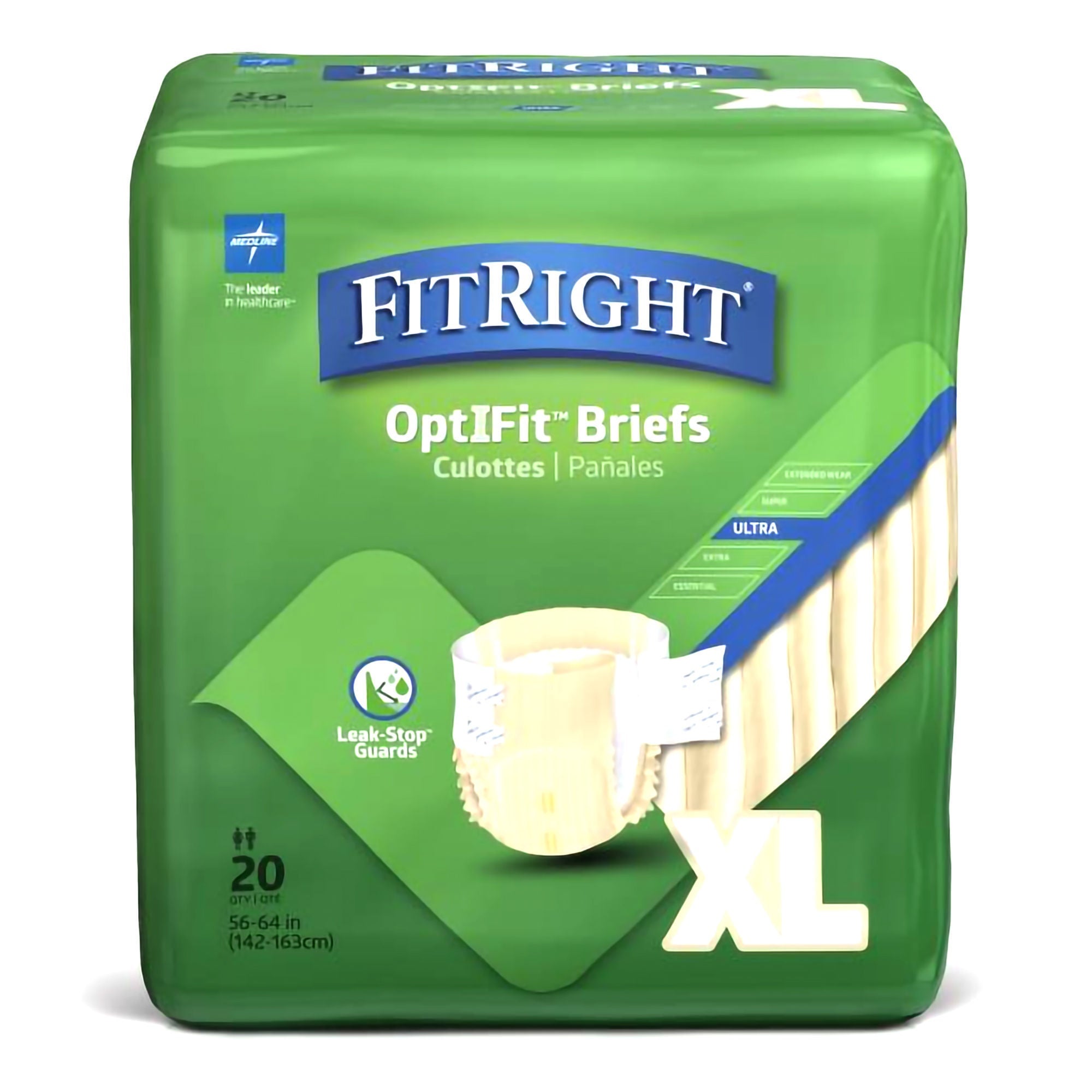 Medline - FITULTRAXLG Incontinence Brief FitRight® Ultra Adult X-Large Unisex Disposable Heavy Absorbency