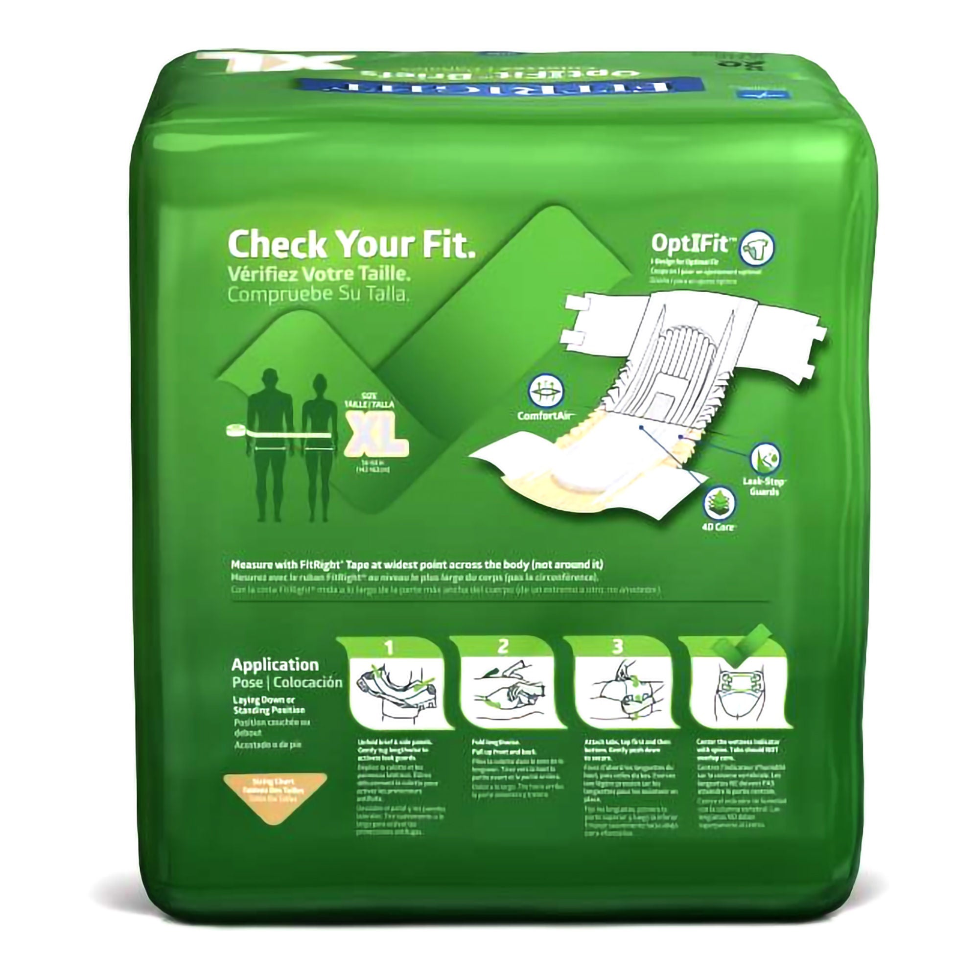 Medline - FITULTRAXLG Incontinence Brief FitRight® Ultra Adult X-Large Unisex Disposable Heavy Absorbency