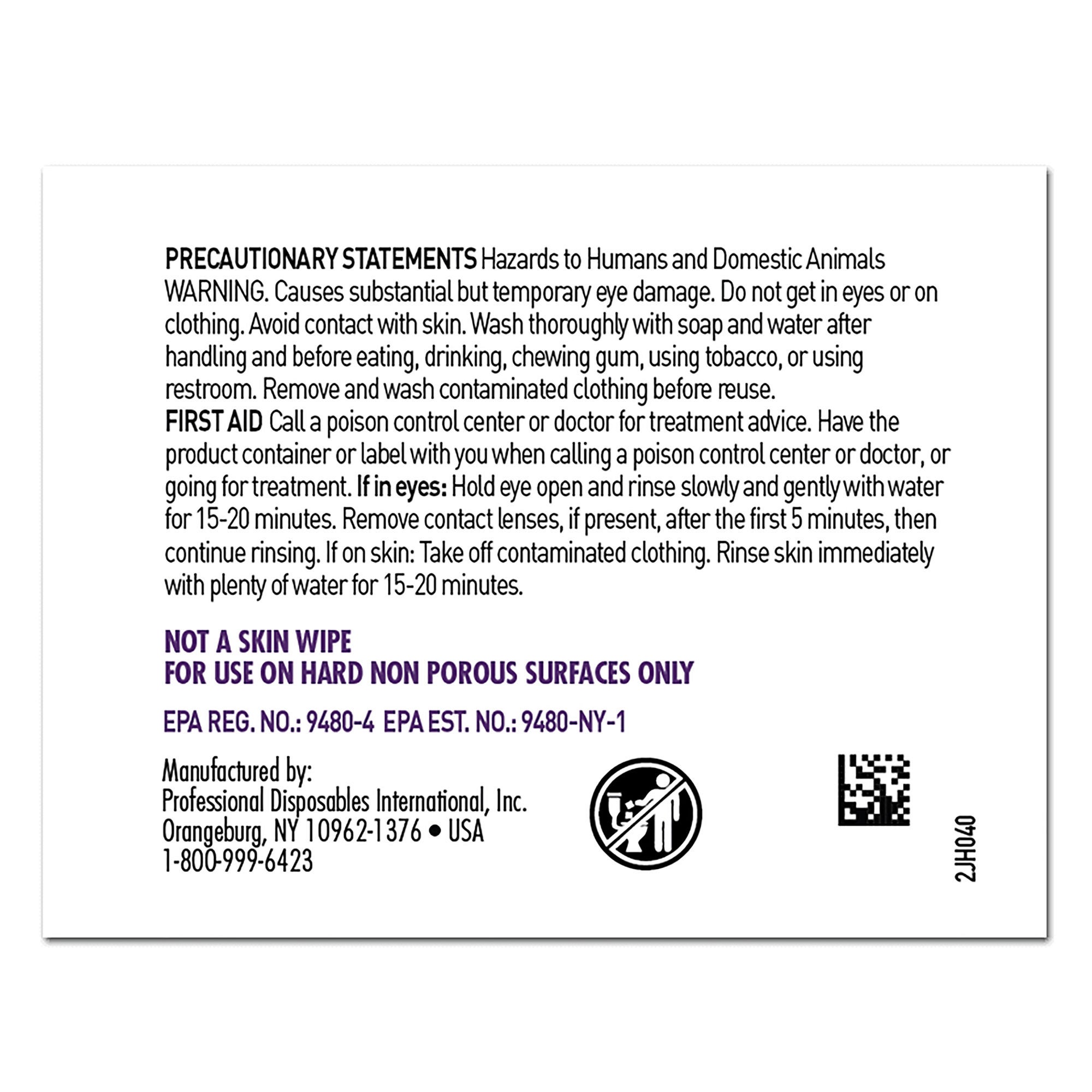 Professional Disposables - H04082 Surface Disinfectant Cleaner Super Sani-Cloth® Premoistened Germicidal Manual Pull Wipe 50 Count Individual Packet Alcohol Scent NonSterile
