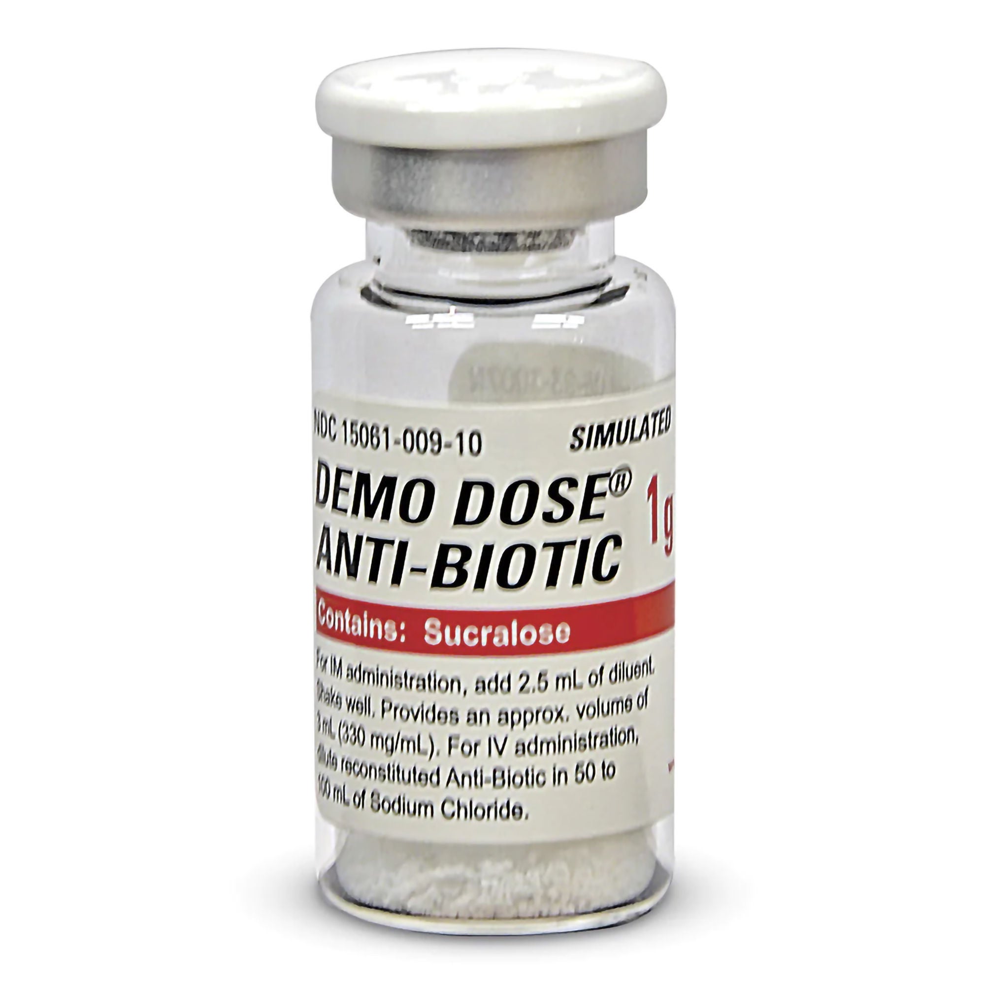 Nasco Healthcare - PN01249 Clinical Training Medication Demo Dose® Anti-Biotic Powder Vial 1 Gram