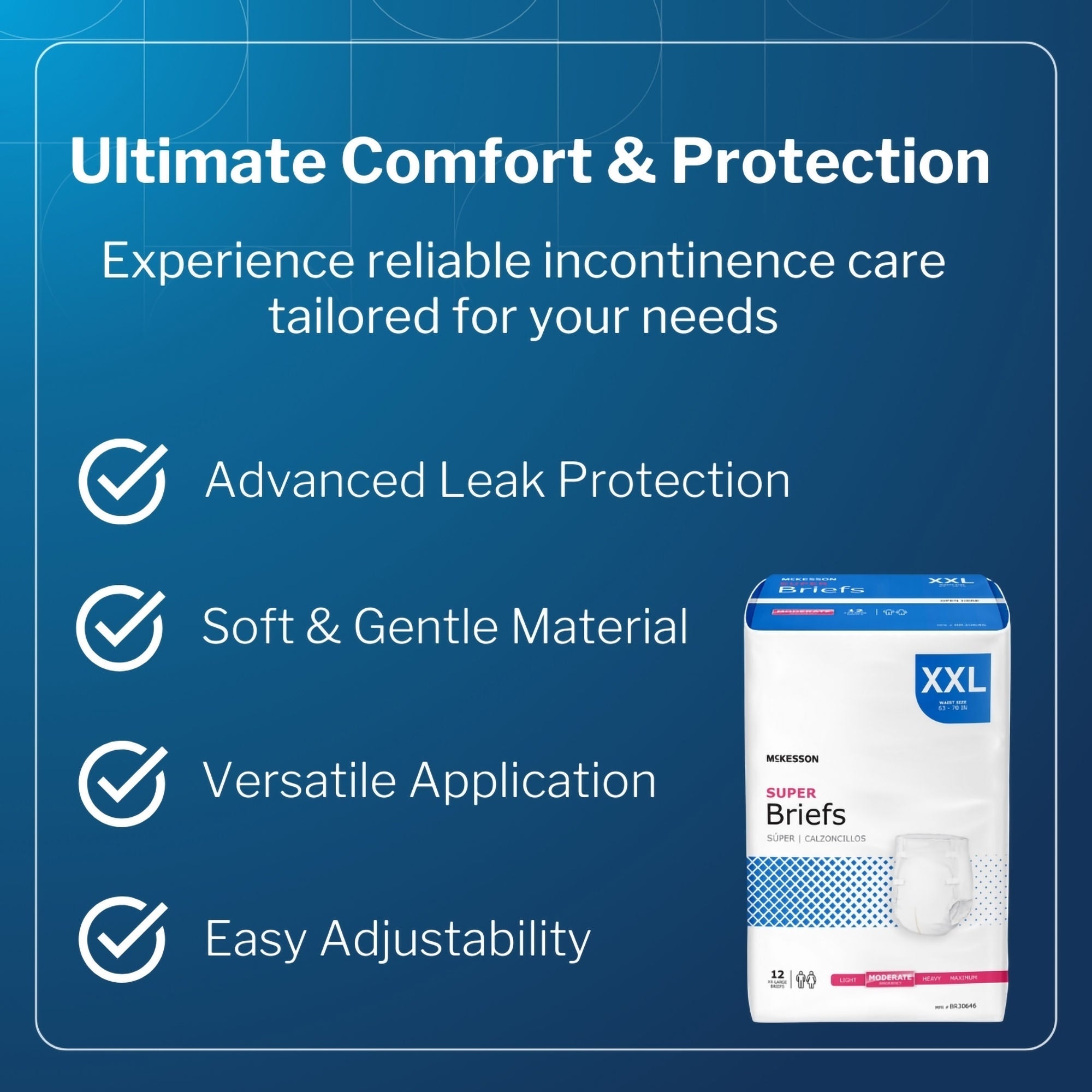 McKesson Brand - BR30646 McKesson Super Moderate Absorbency Incontinence Briefs