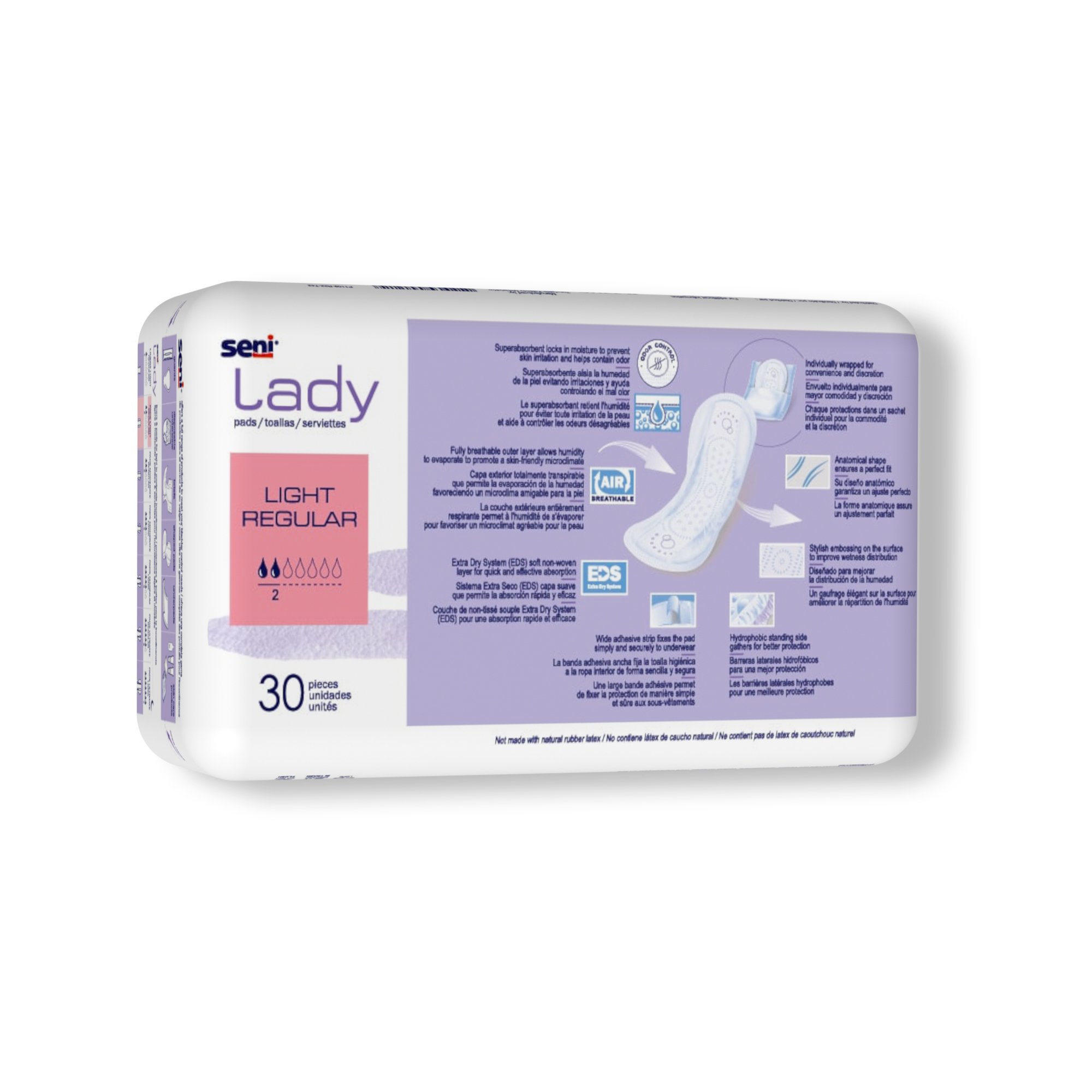 TZMO USA Inc S-2P30-PS1 - Seni® Lady Light Pads, Regular - 30/Pack, 180/Case