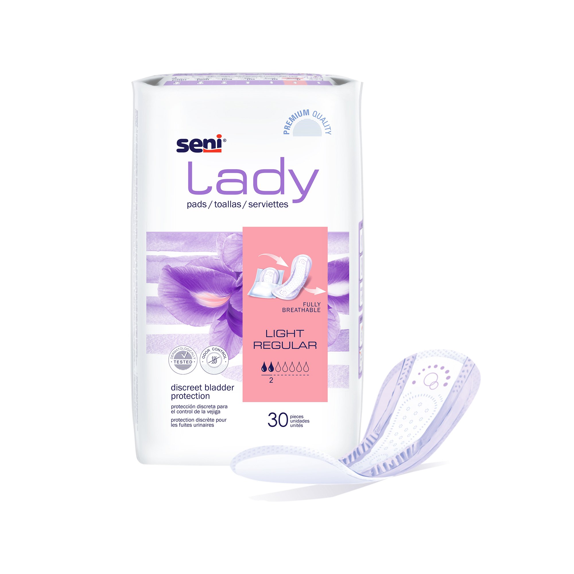 TZMO USA Inc S-2P30-PS1 - Seni® Lady Light Pads, Regular - 30/Pack, 180/Case