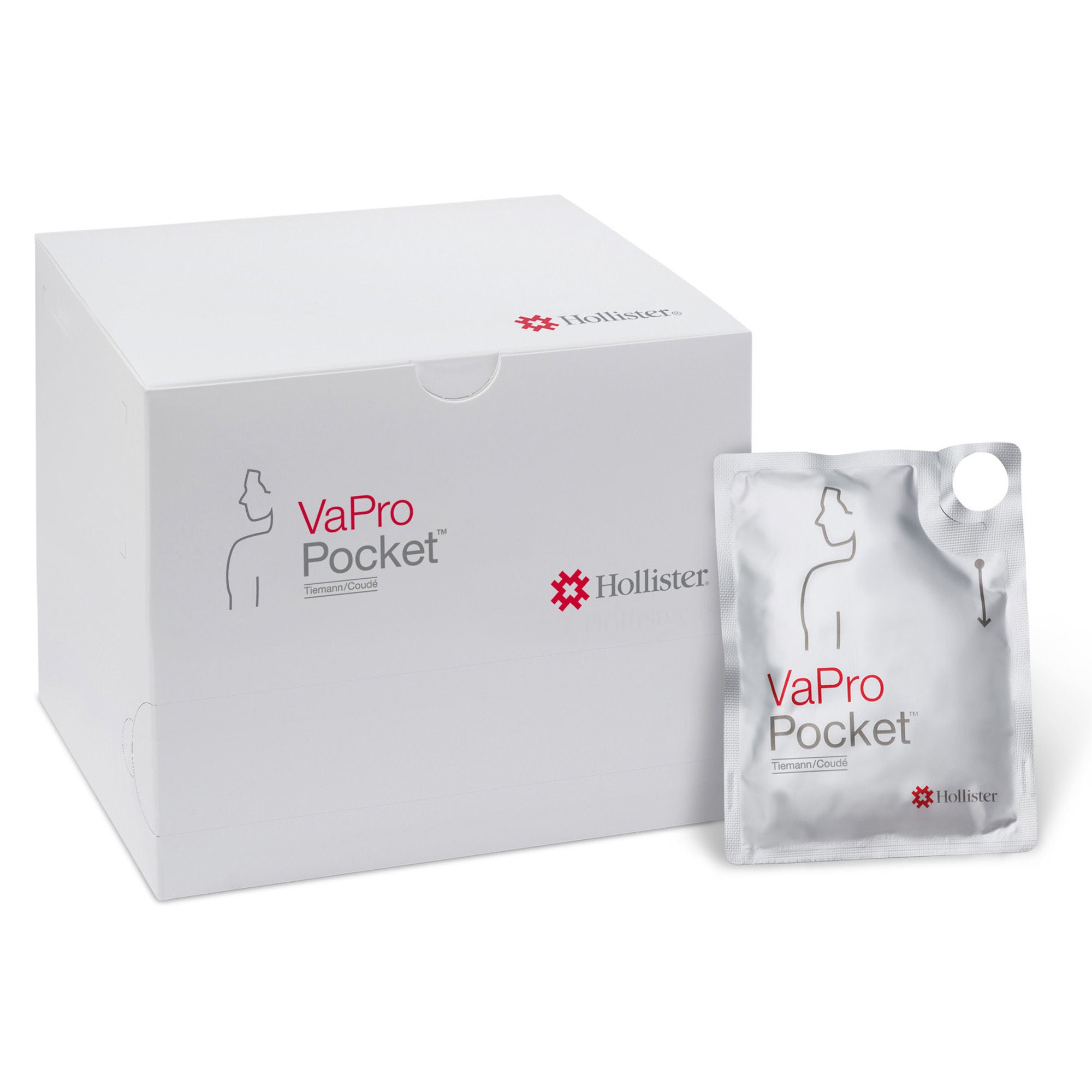 Hollister - 77124-30 Intermittent Closed System Catheter VaPro Plus Pocket™ Tiemann / Coudé Tip 12 Fr. PVC