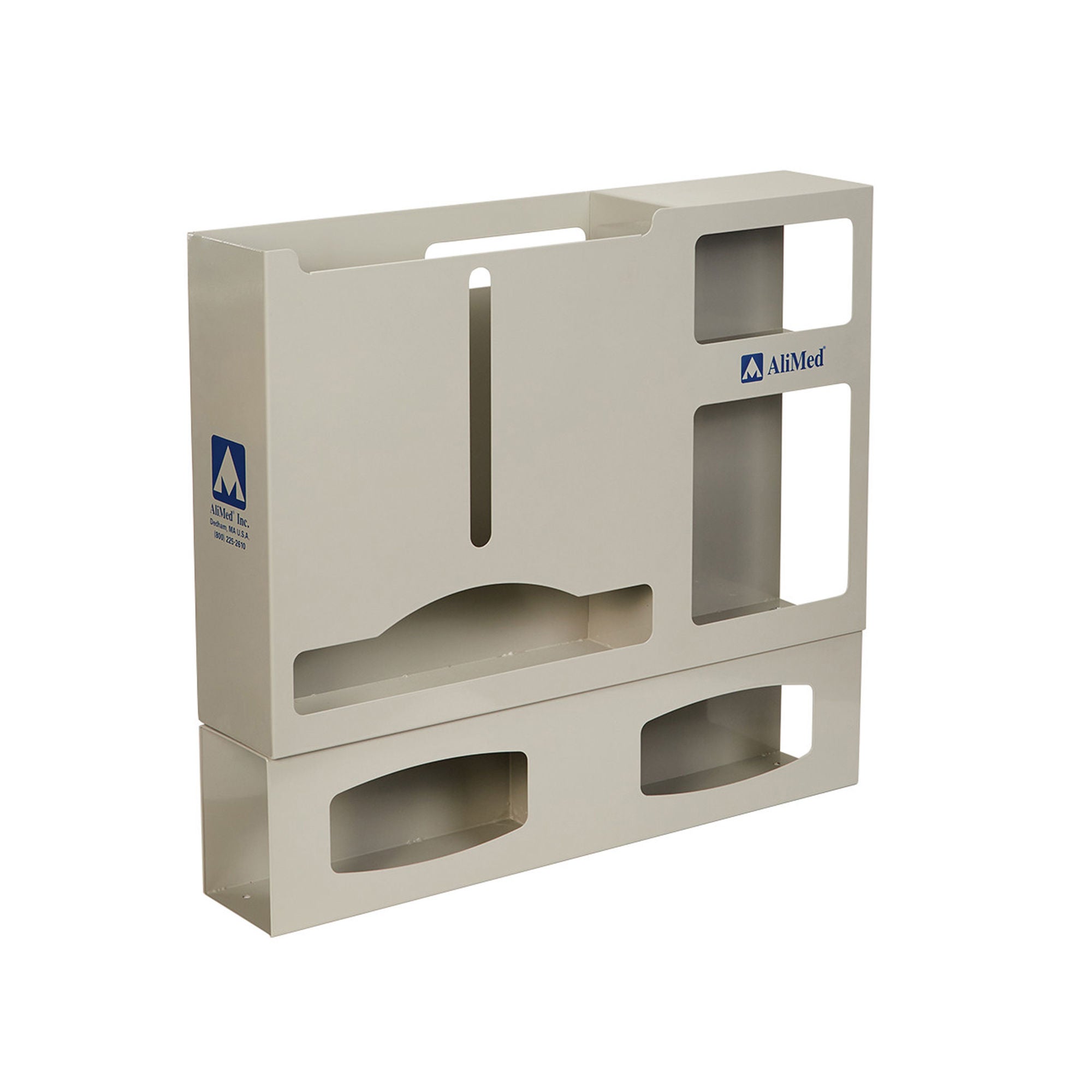 Alimed - 2970017873 PPE Dispenser AliMed® Wall Mount 2 Boxes Gloves, 1 Box Gowns, 1 Box Face Masks, 1 Box Face Shields Beige 4-5/8 X 20-11/16 X 23-1/4 Inch Steel