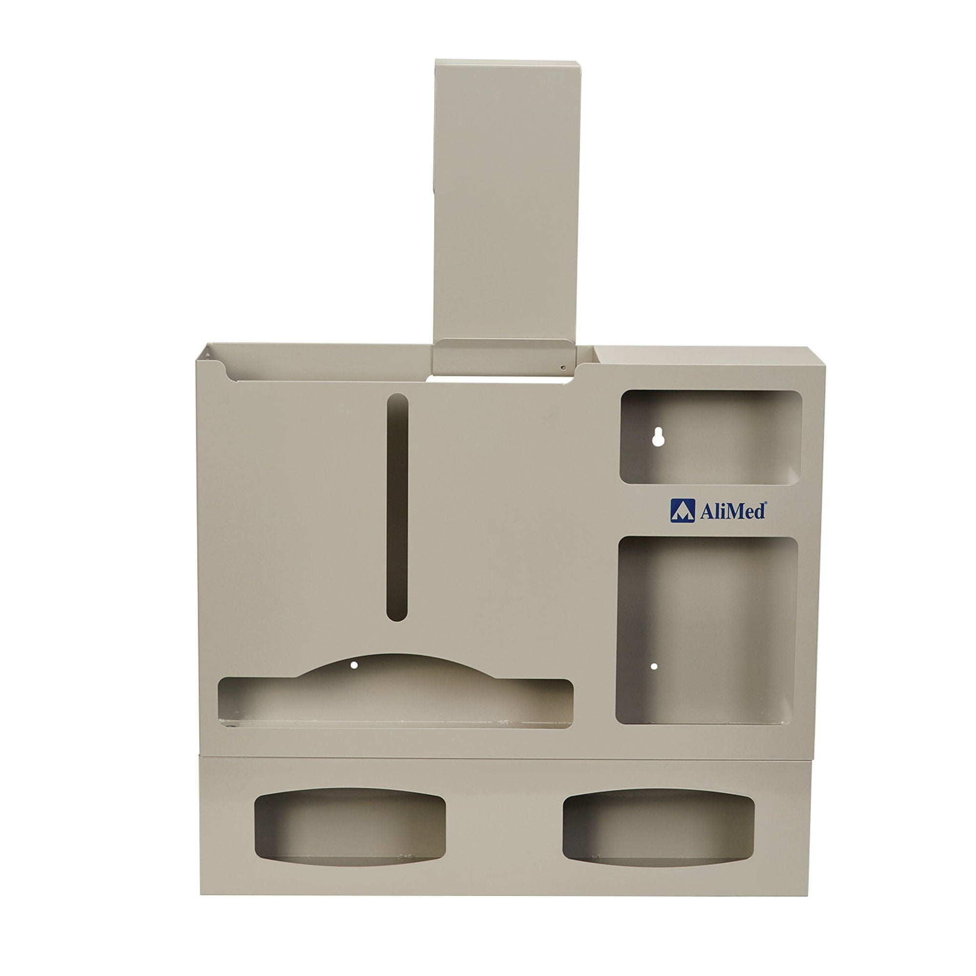 Alimed - 2970017873 PPE Dispenser AliMed® Wall Mount 2 Boxes Gloves, 1 Box Gowns, 1 Box Face Masks, 1 Box Face Shields Beige 4-5/8 X 20-11/16 X 23-1/4 Inch Steel